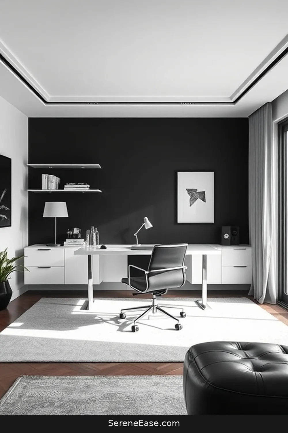23 Tips for a Black and White Minimalist Style Home Office 10 Invest in Quality Materials for 23 Tips for a Black and White Minimalist Style Home Office