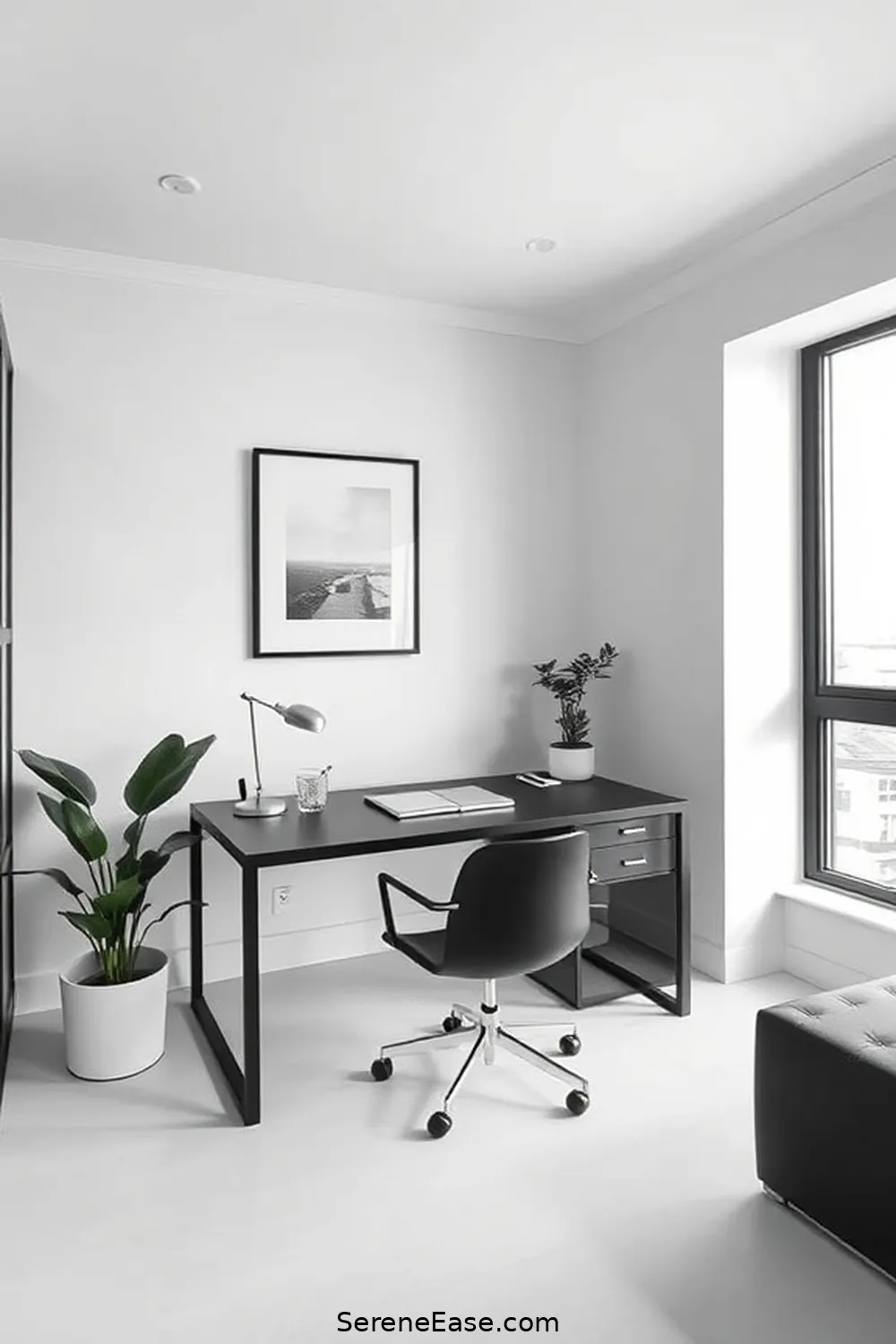 23 Tips for a Black and White Minimalist Style Home Office 6 Limit Decorative Items for 23 Tips for a Black and White Minimalist Style Home Office