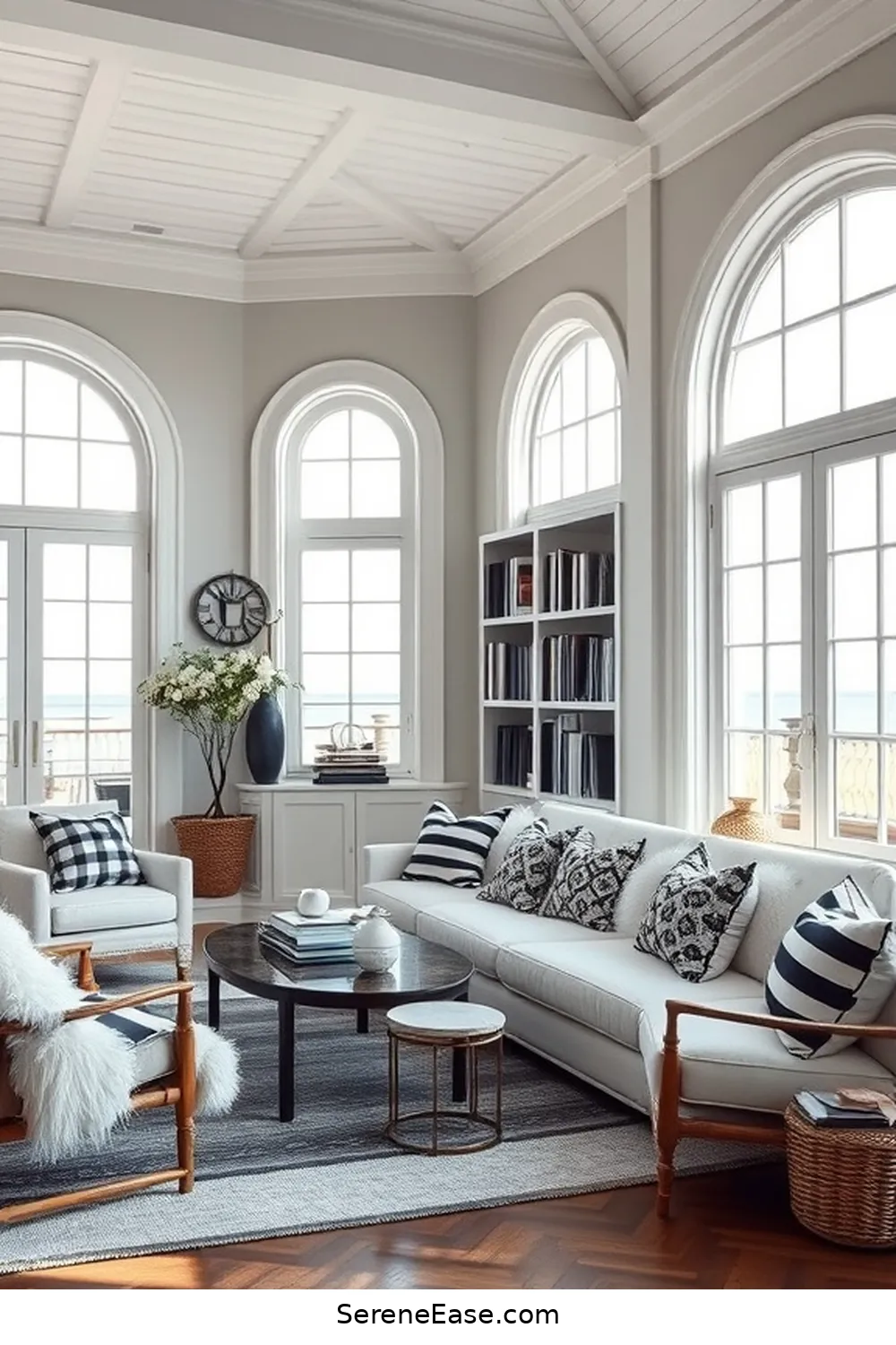 23 Ways to Achieve Black and White Coastal Style in Your Library 24 Create a Calm and Inviting Atmosphere for 23 Ways to Achieve Black and White Coastal Style in Your Library