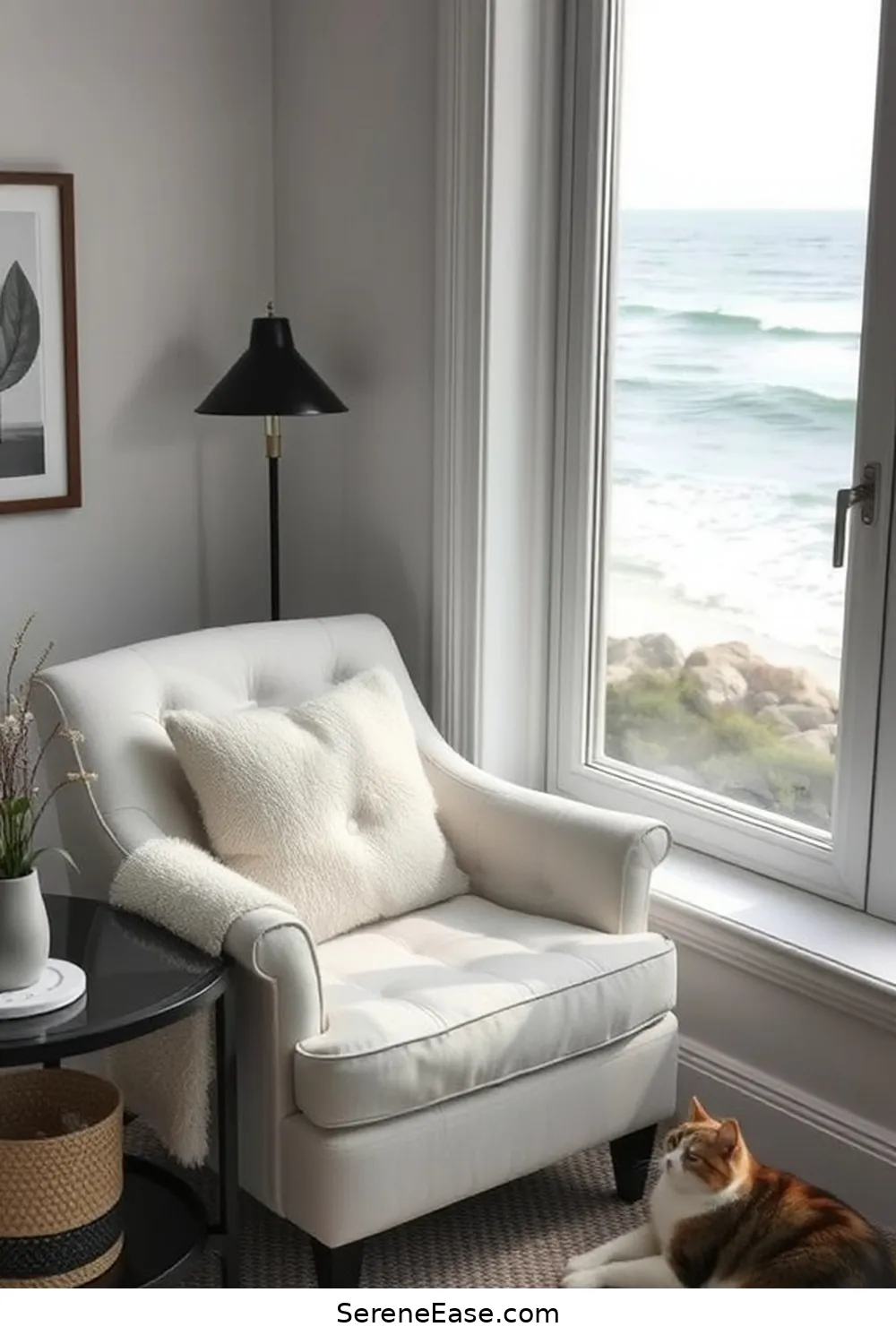 23 Ways to Achieve Black and White Coastal Style in Your Library 18 Create a Reading Nook for 23 Ways to Achieve Black and White Coastal Style in Your Library