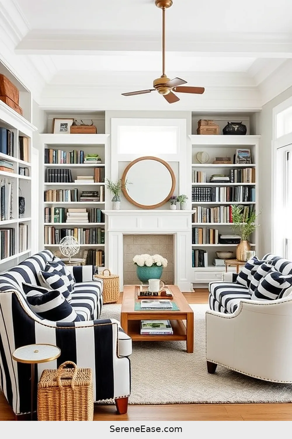 23 Ways to Achieve Black and White Coastal Style in Your Library 4 Select Coastal-Inspired Furniture for 23 Ways to Achieve Black and White Coastal Style in Your Library