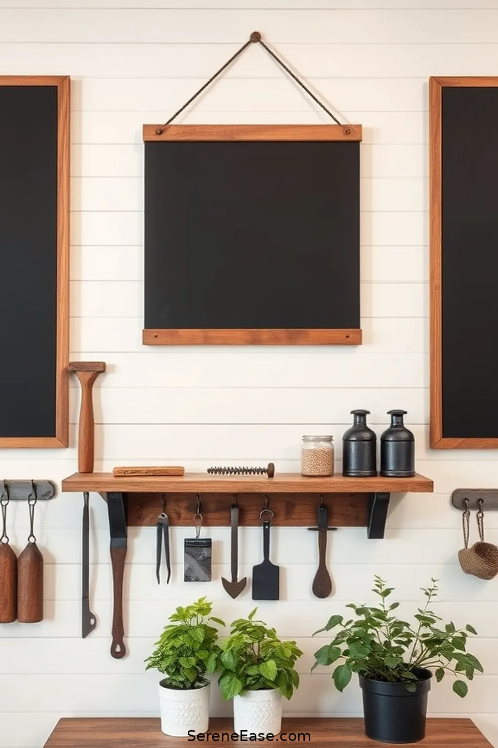23 Ways to Achieve Black and White Style in a Modern Farmhouse Garage 23 Hang a Black Chalkboard for 23 Ways to Achieve Black and White Style in a Modern Farmhouse Garage