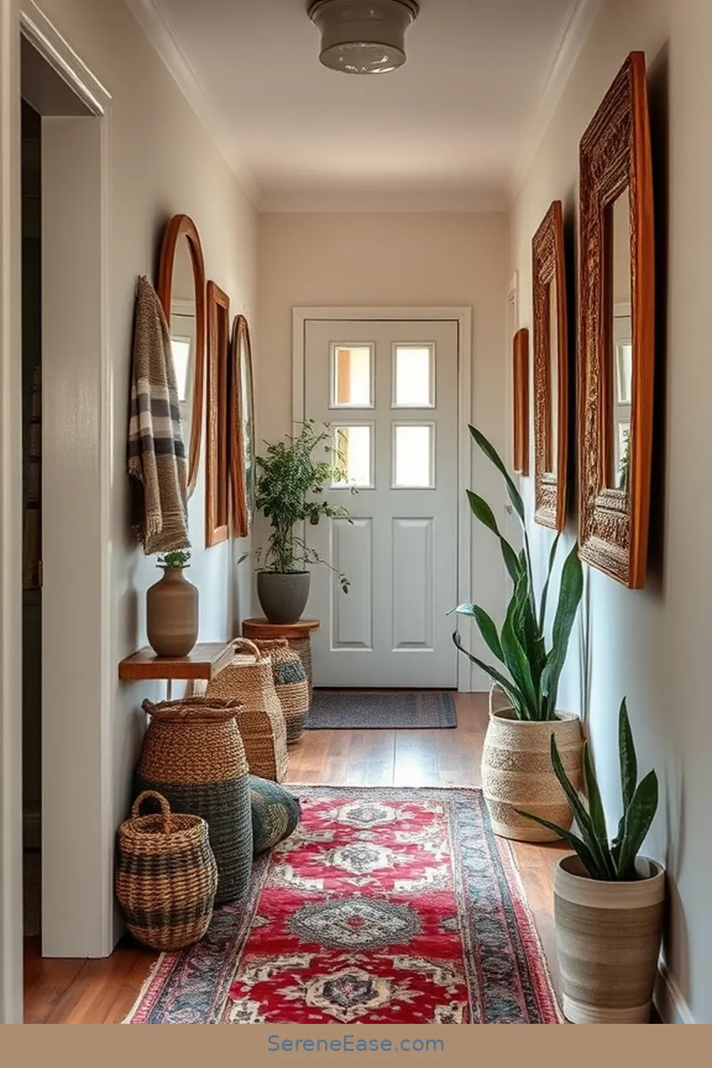 23 Ways to Achieve Monochromatic Bohemian Style in Your Hallway 18 Implement Functional Decor for 23 Ways to Achieve Monochromatic Bohemian Style in Your Hallway