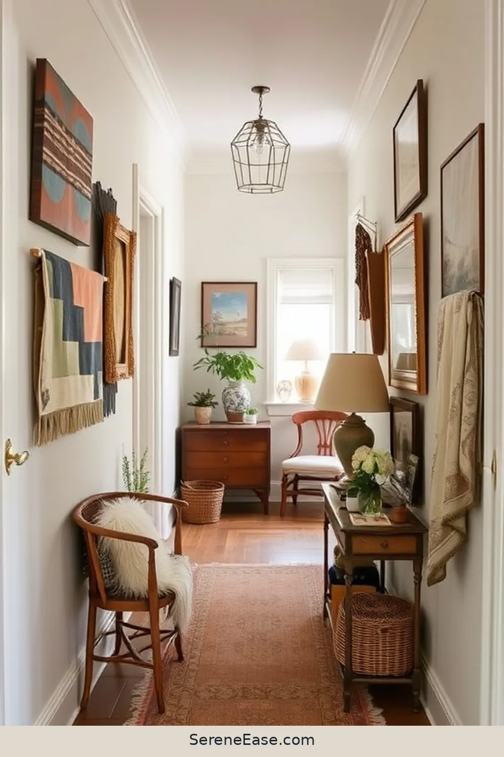 23 Ways to Achieve Monochromatic Bohemian Style in Your Hallway 16 Incorporate Vintage Finds for 23 Ways to Achieve Monochromatic Bohemian Style in Your Hallway