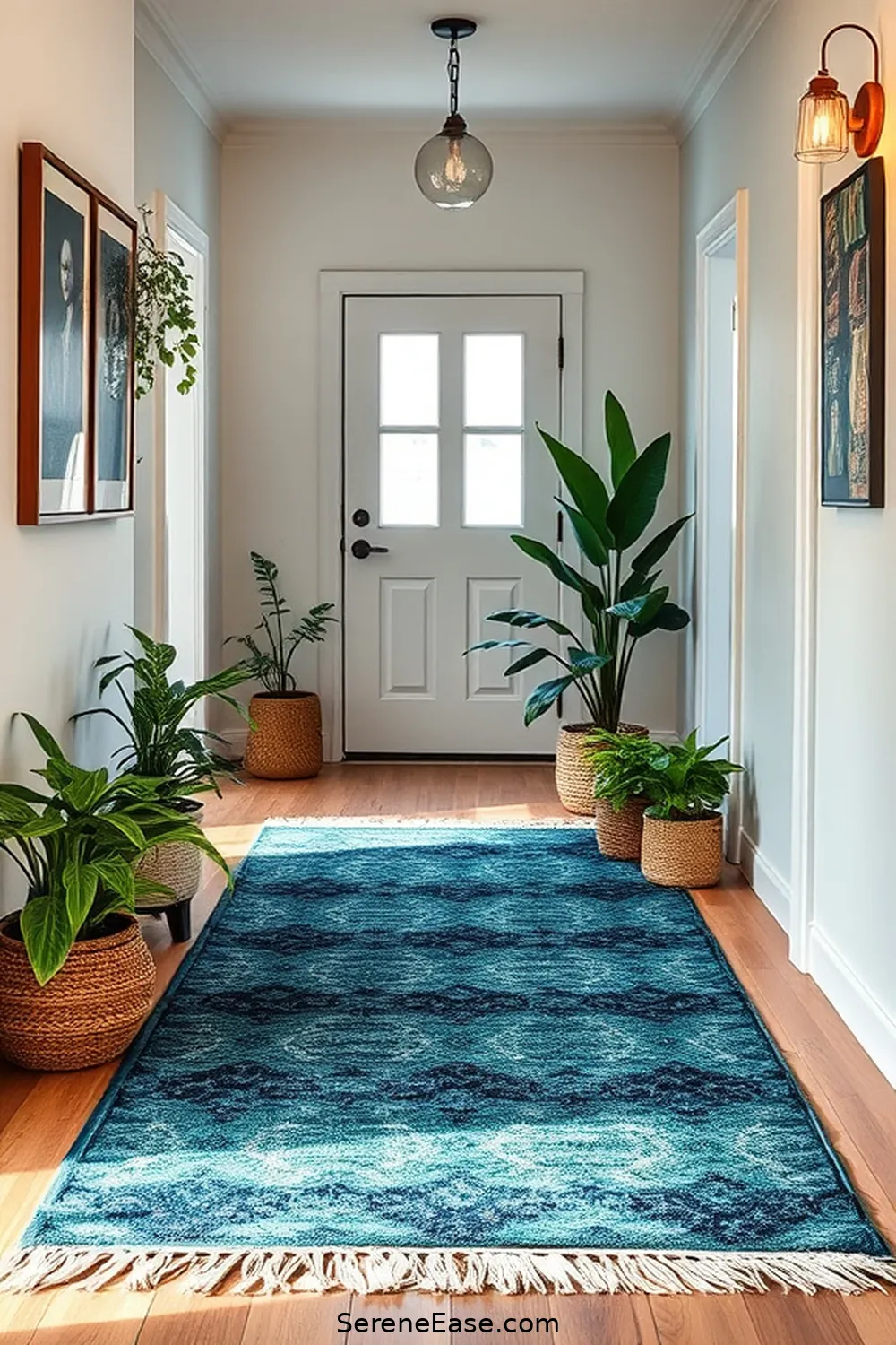 23 Ways to Achieve Monochromatic Bohemian Style in Your Hallway 6 Opt for Bohemian Rugs for 23 Ways to Achieve Monochromatic Bohemian Style in Your Hallway
