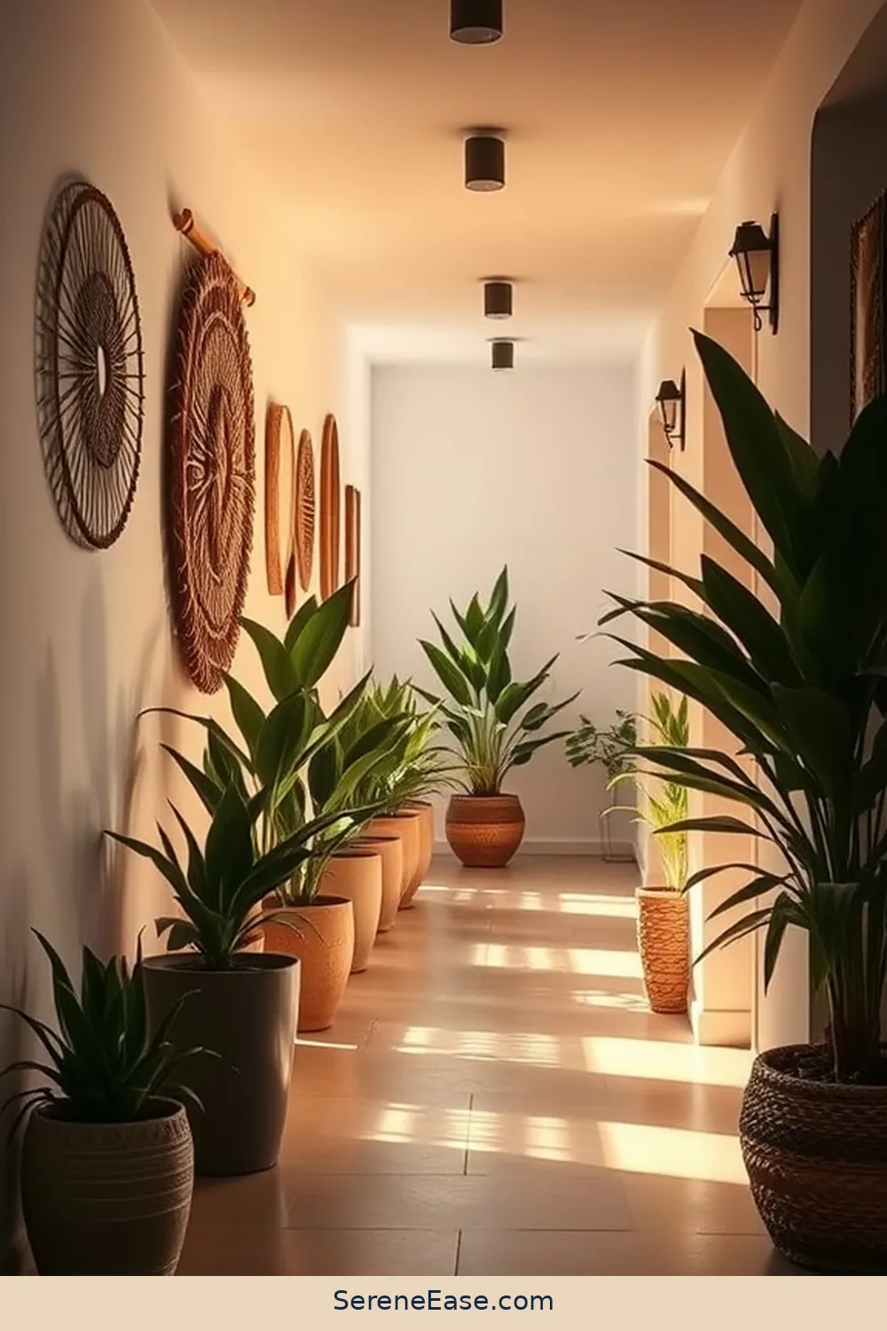 23 Ways to Achieve Monochromatic Bohemian Style in Your Hallway 9 Play With Lighting for 23 Ways to Achieve Monochromatic Bohemian Style in Your Hallway