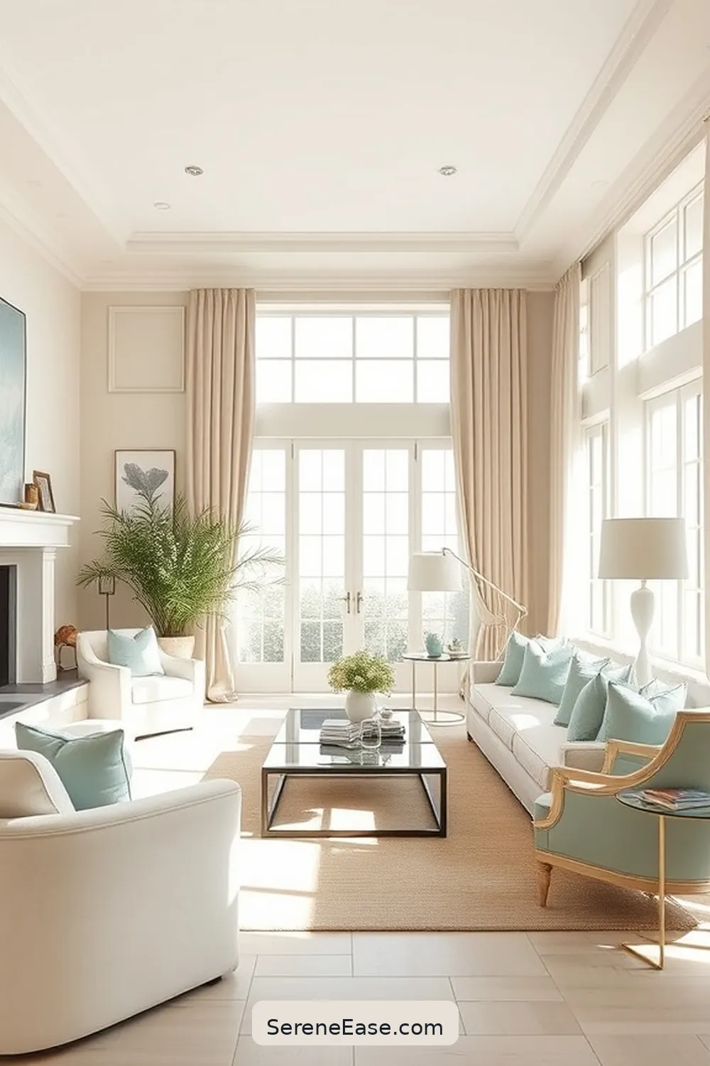 23 Ways to Achieve Monochromatic Coastal Style in Your Living Room 2 Choose a Soft Color Palette for 23 Ways to Achieve Monochromatic Coastal Style in Your Living Room