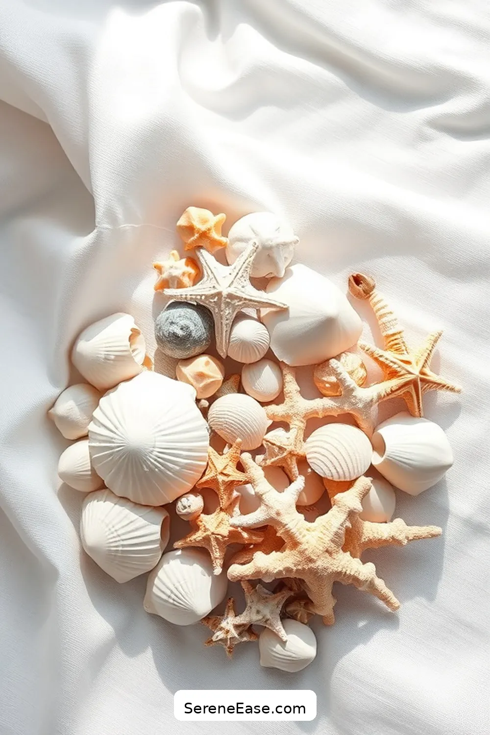 23 Ways to Achieve Monochromatic Coastal Style in Your Living Room 17 Incorporate Seashells and Coral for 23 Ways to Achieve Monochromatic Coastal Style in Your Living Room