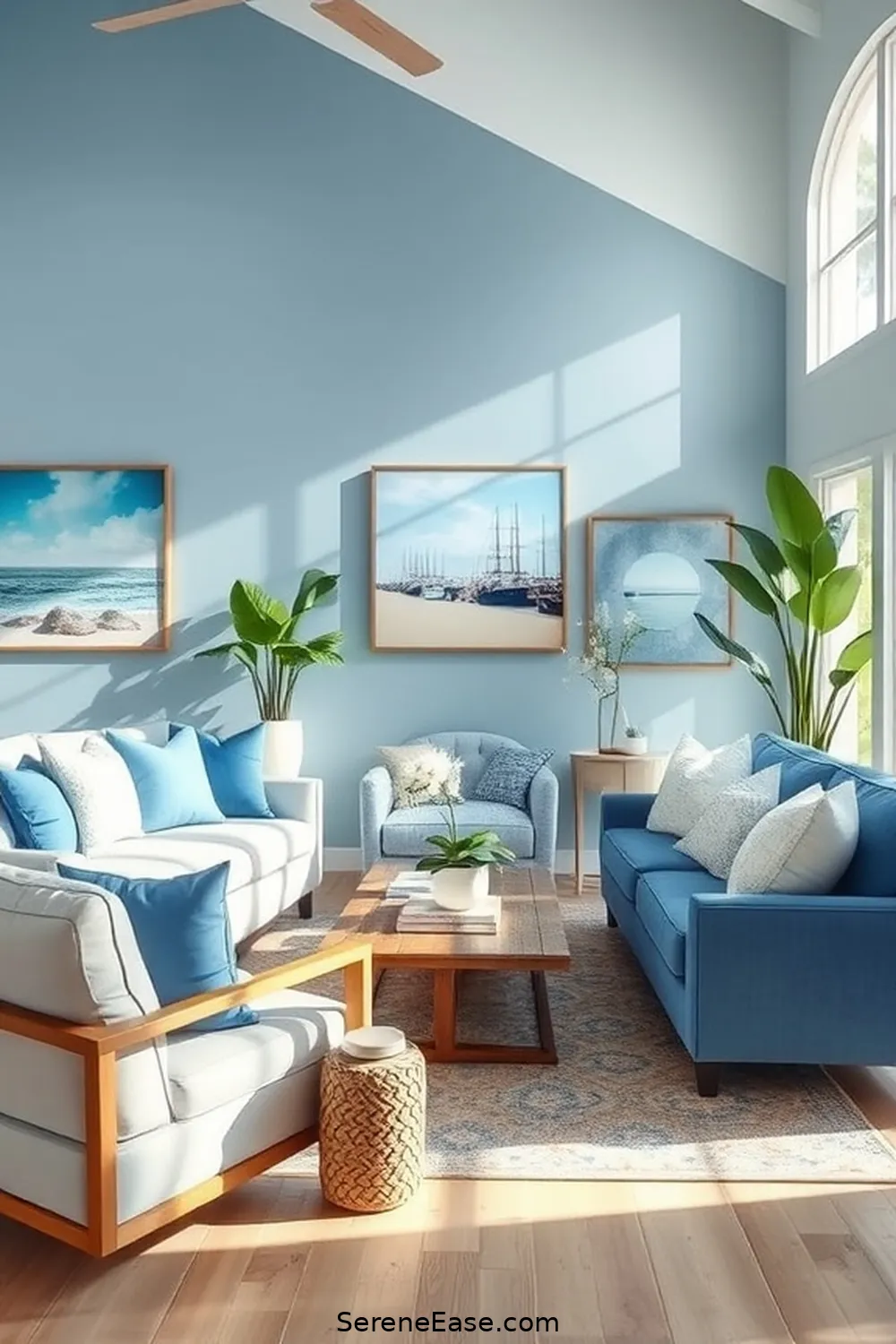 23 Ways to Achieve Monochromatic Coastal Style in Your Living Room 3 Incorporate Shades of Blue for 23 Ways to Achieve Monochromatic Coastal Style in Your Living Room