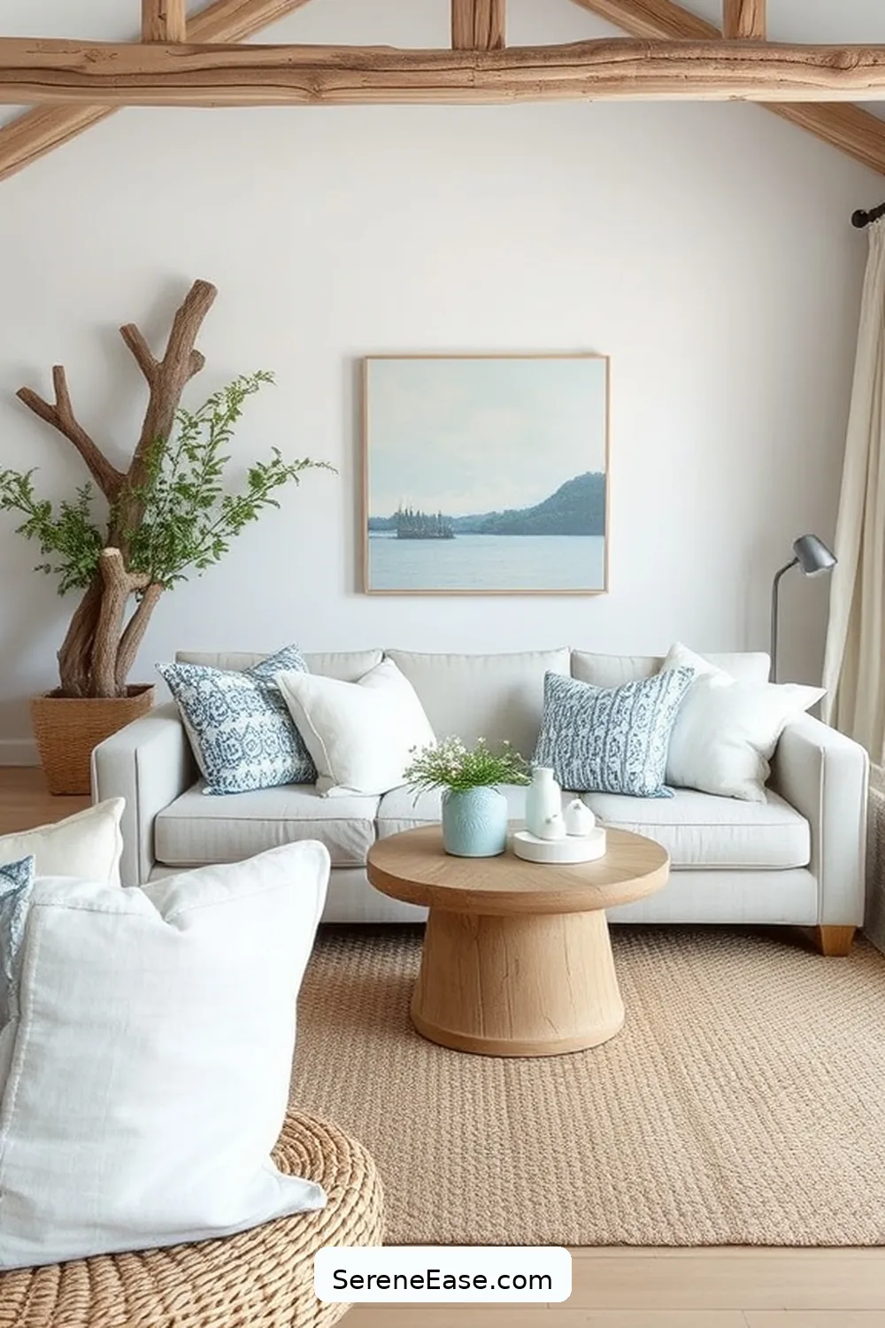 23 Ways to Achieve Monochromatic Coastal Style in Your Living Room 14 Layer Different Textures for 23 Ways to Achieve Monochromatic Coastal Style in Your Living Room