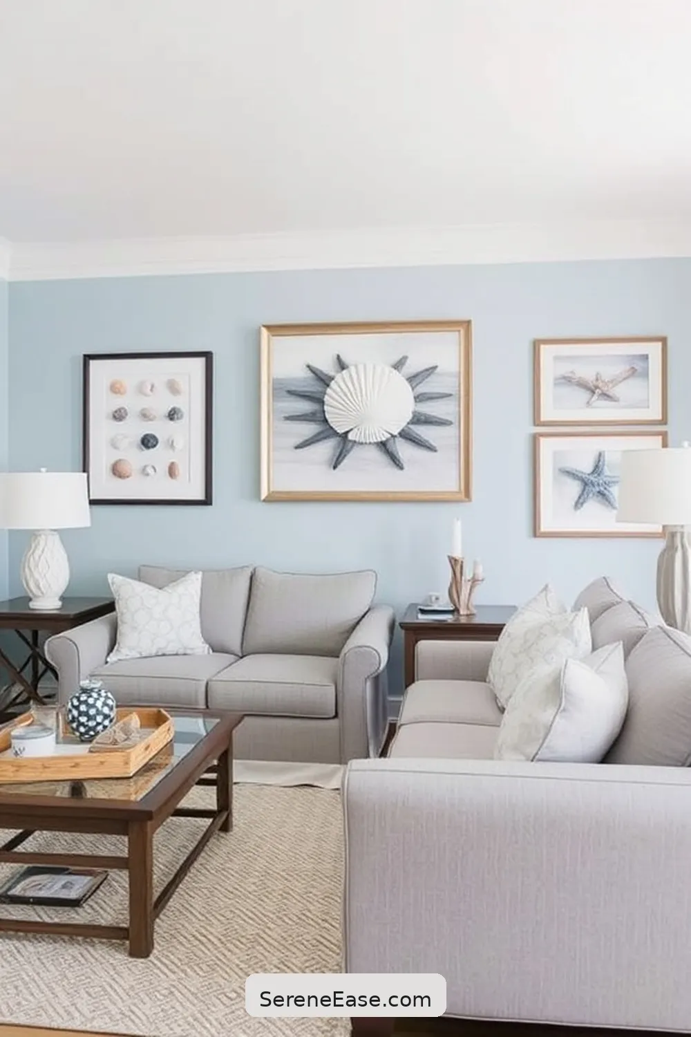23 Ways to Achieve Monochromatic Coastal Style in Your Living Room 24 Personalize With Coastal Memories for 23 Ways to Achieve Monochromatic Coastal Style in Your Living Room