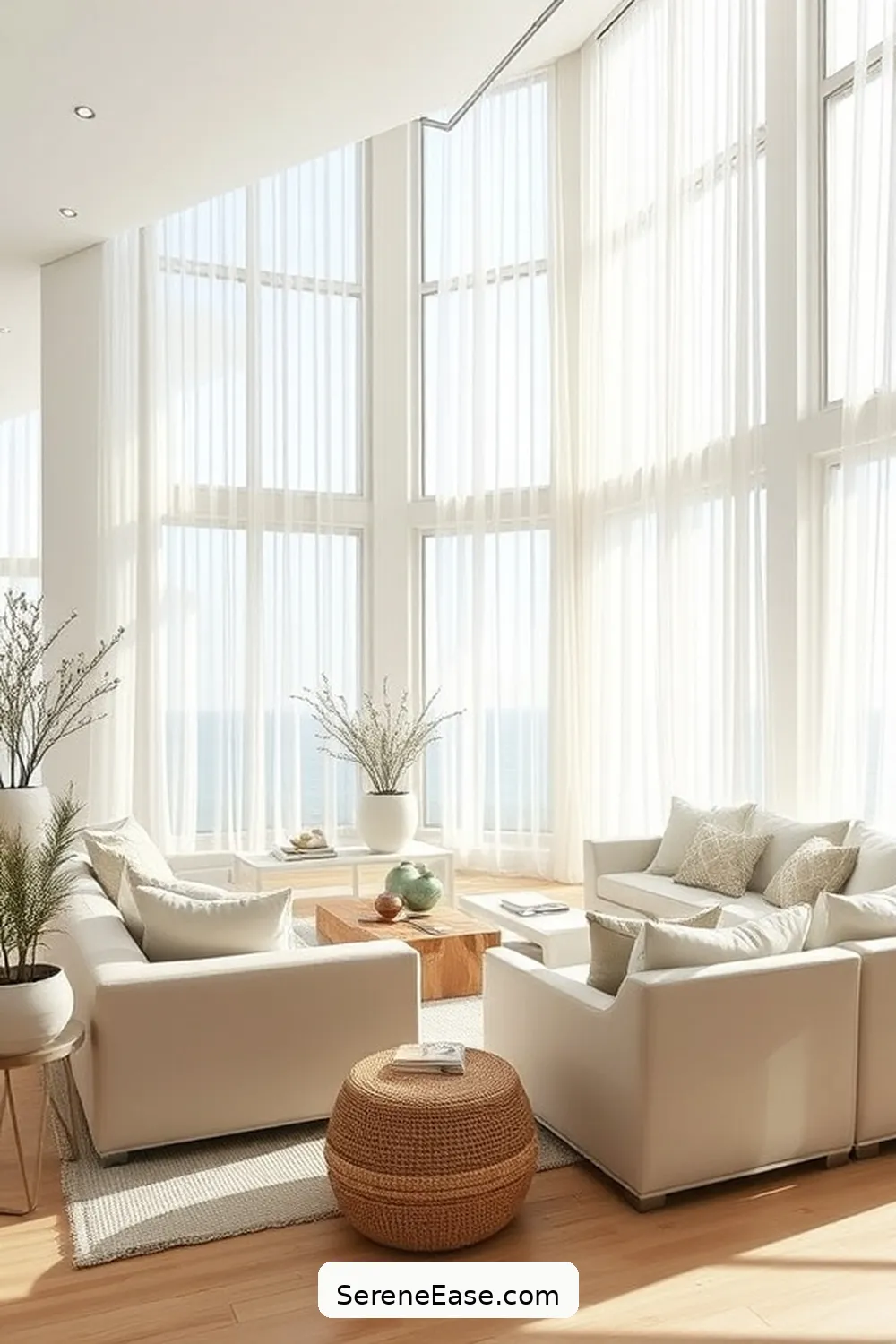 23 Ways to Achieve Monochromatic Coastal Style in Your Living Room 12 Utilize Natural Light for 23 Ways to Achieve Monochromatic Coastal Style in Your Living Room