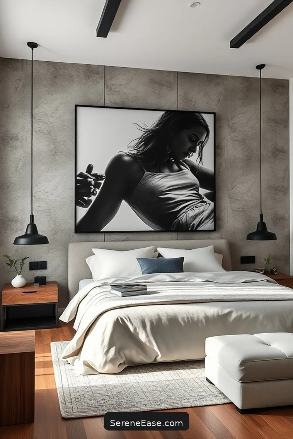 23 Ways to Achieve Monochromatic Industrial Style in Your Bedroom 15 Choose Monochromatic Artwork for 23 Ways to Achieve Monochromatic Industrial Style in Your Bedroom