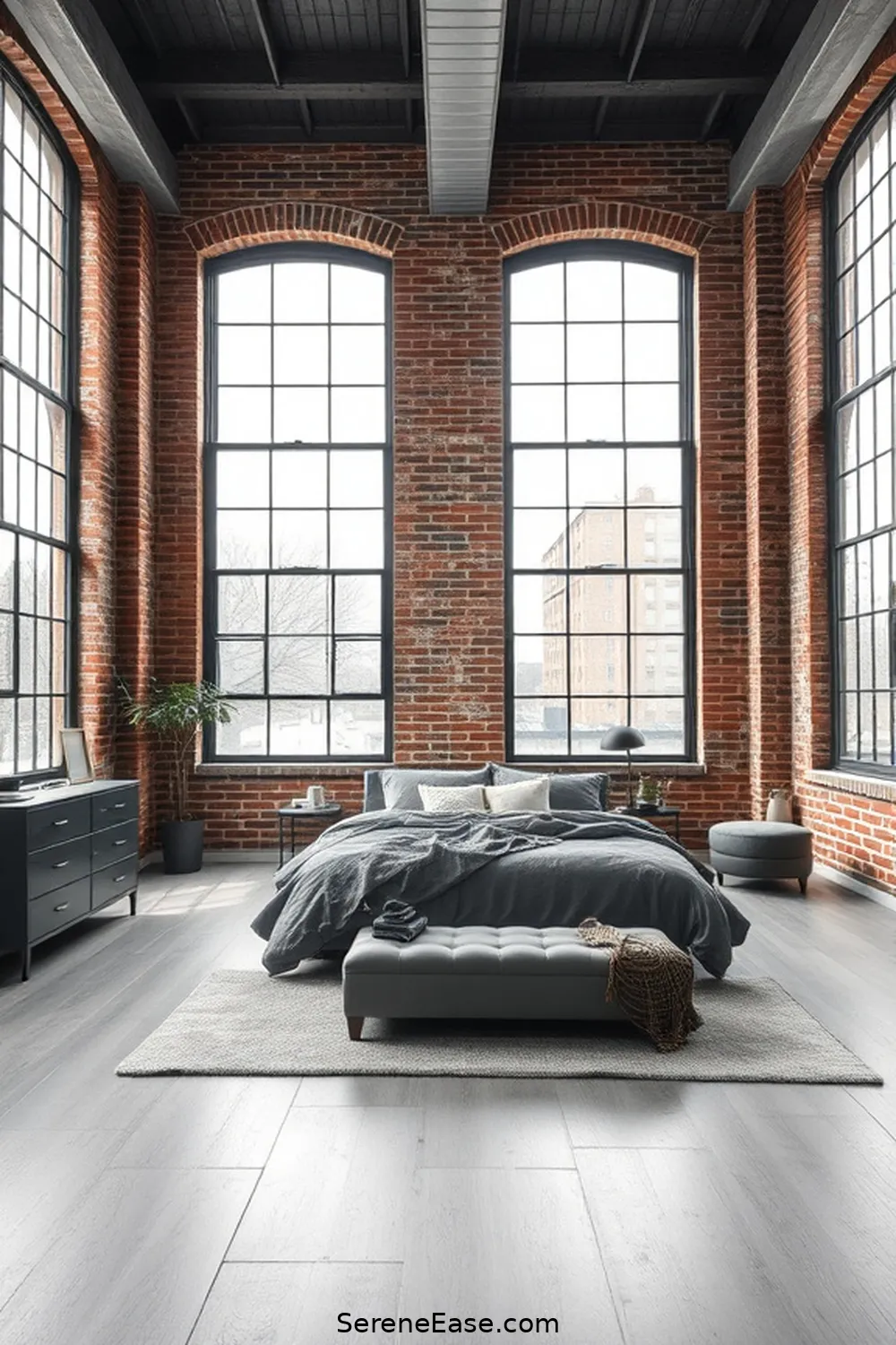 23 Ways to Achieve Monochromatic Industrial Style in Your Bedroom 5 Embrace Open Spaces for 23 Ways to Achieve Monochromatic Industrial Style in Your Bedroom