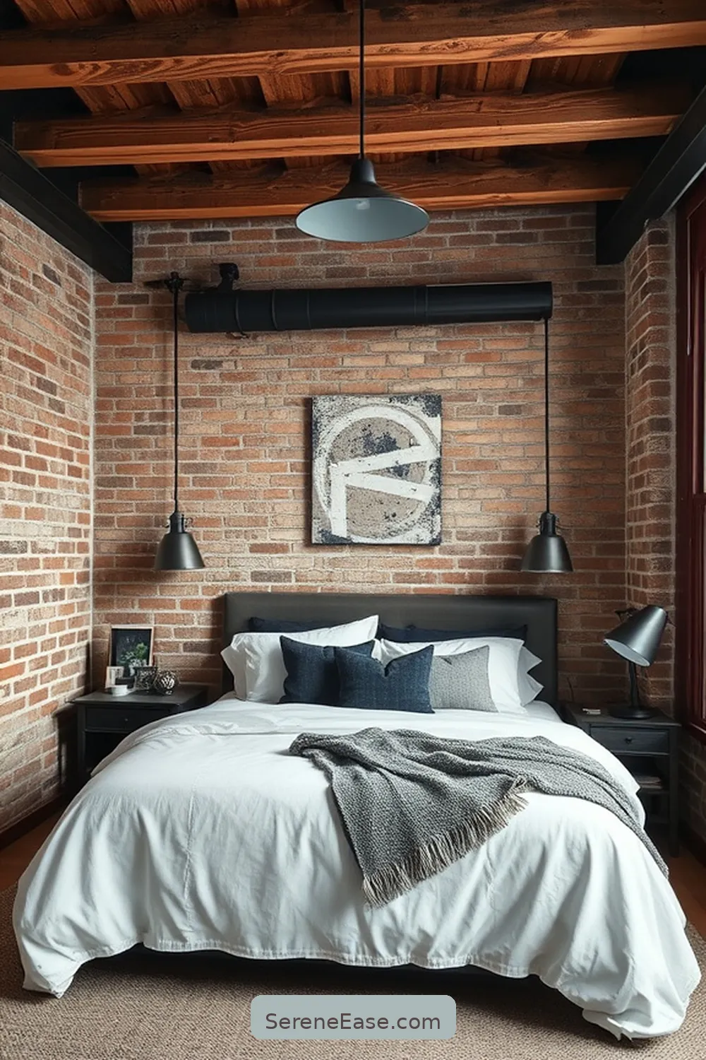 23 Ways to Achieve Monochromatic Industrial Style in Your Bedroom 3 Incorporate Raw Materials for 23 Ways to Achieve Monochromatic Industrial Style in Your Bedroom