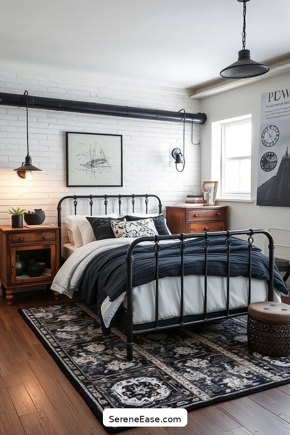 23 Ways to Achieve Monochromatic Industrial Style in Your Bedroom 11 Incorporate Vintage Elements for 23 Ways to Achieve Monochromatic Industrial Style in Your Bedroom