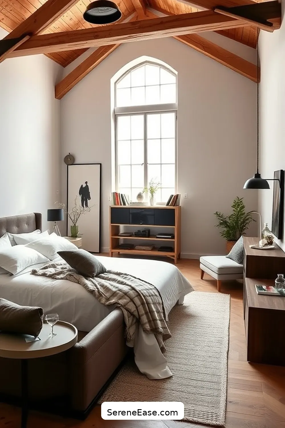 23 Ways to Achieve Monochromatic Industrial Style in Your Bedroom 6 Utilize Exposed Beams for 23 Ways to Achieve Monochromatic Industrial Style in Your Bedroom