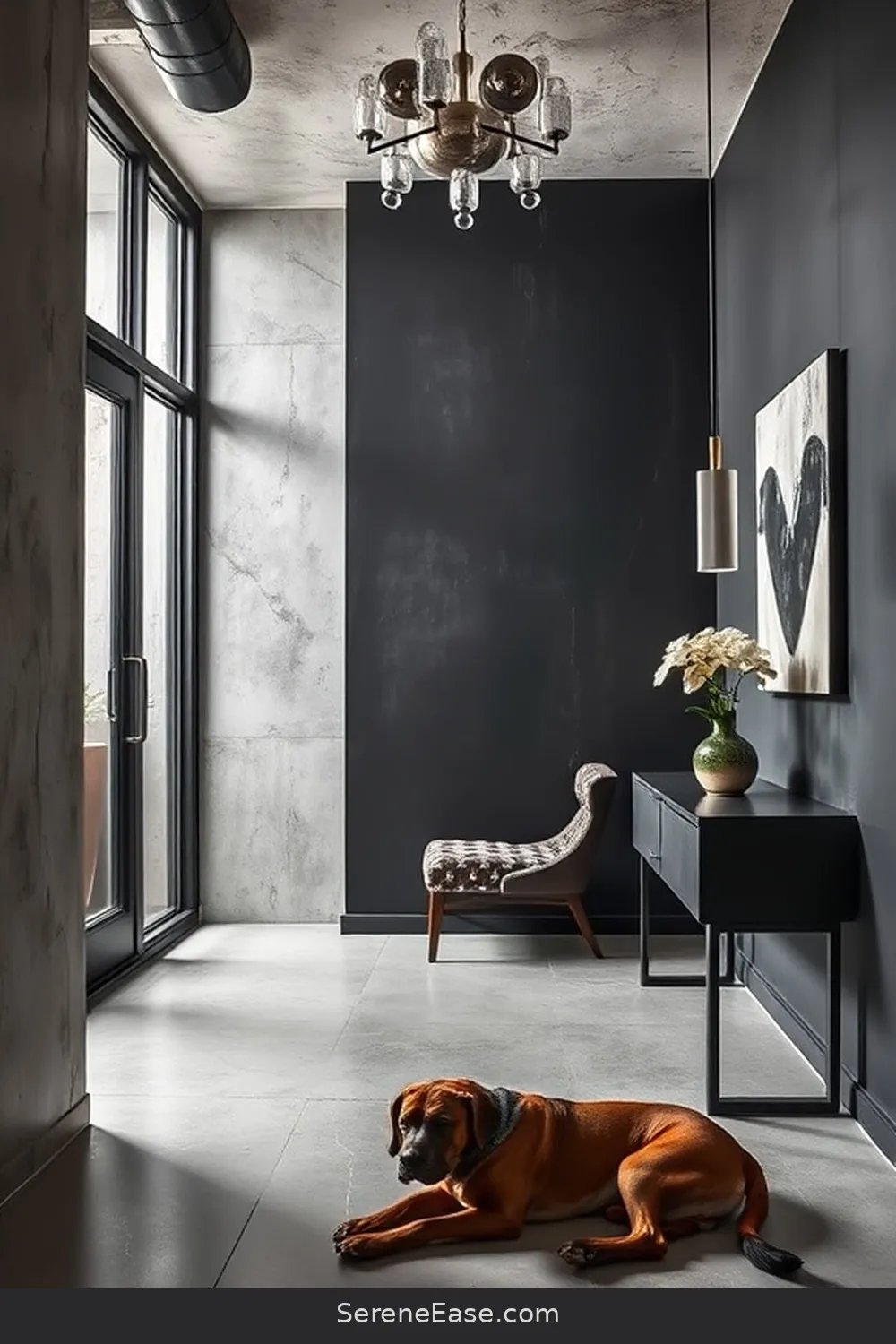23 Ways to Achieve Monochromatic Industrial Style in Your Entryway 14 Create a Feature Wall for 23 Ways to Achieve Monochromatic Industrial Style in Your Entryway