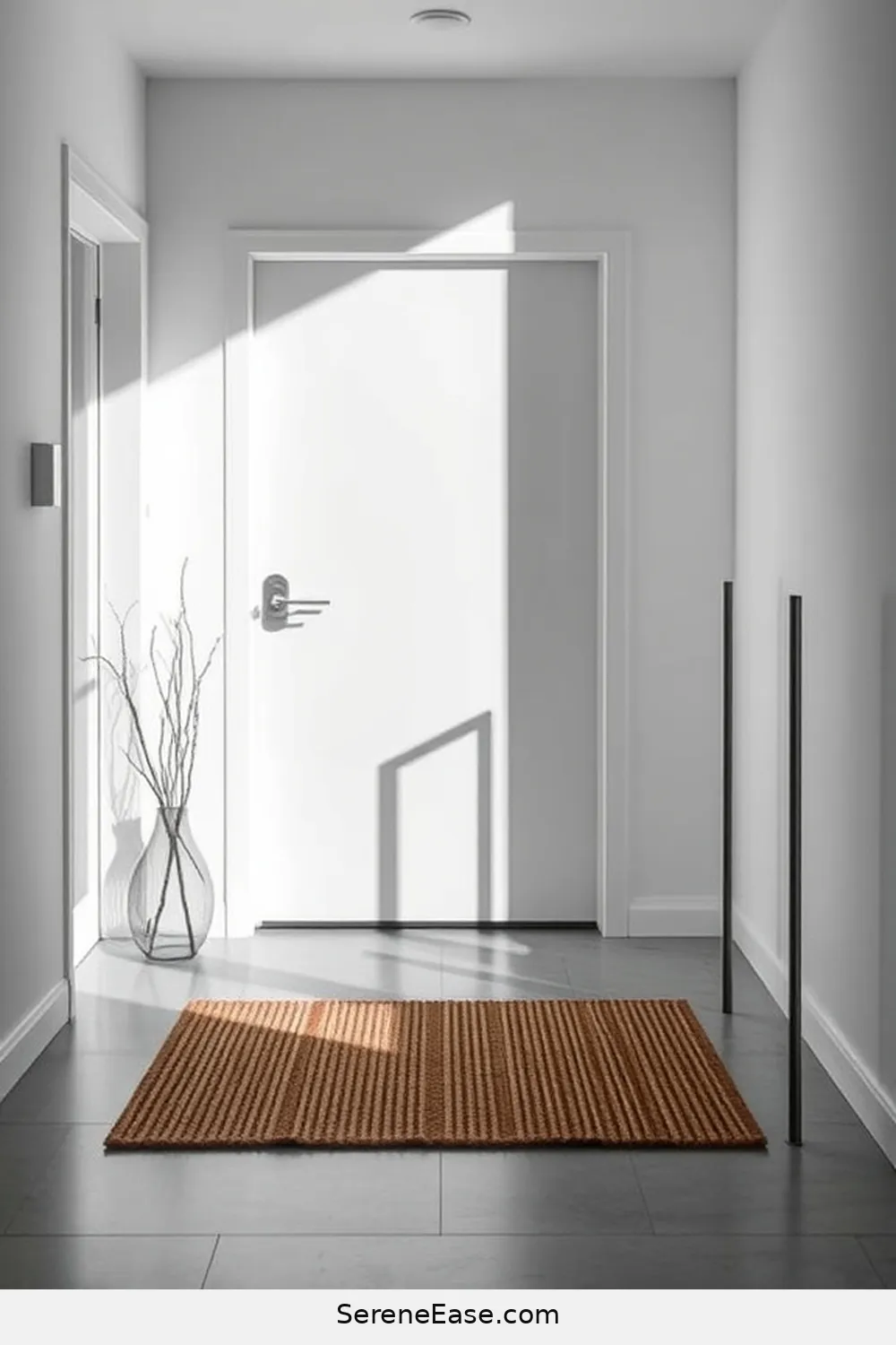 23 Ways to Achieve Monochromatic Industrial Style in Your Entryway 22 Create a Welcoming Mat Area for 23 Ways to Achieve Monochromatic Industrial Style in Your Entryway