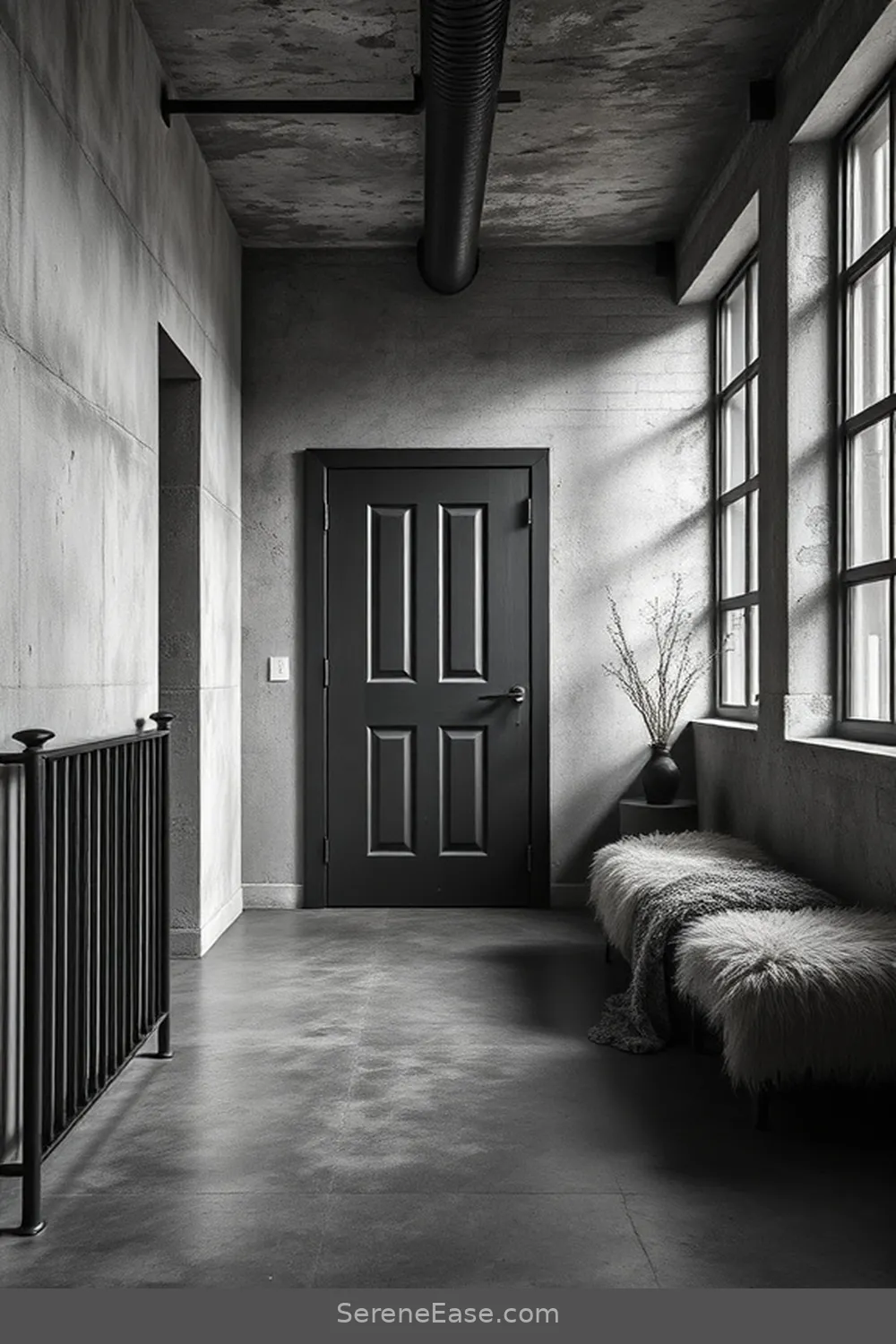 23 Ways to Achieve Monochromatic Industrial Style in Your Entryway 24 Layer Different Textures for 23 Ways to Achieve Monochromatic Industrial Style in Your Entryway