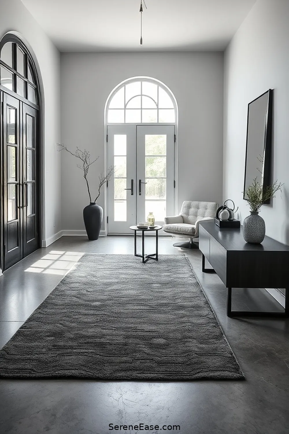 23 Ways to Achieve Monochromatic Industrial Style in Your Entryway 18 Use Monochromatic Rugs for 23 Ways to Achieve Monochromatic Industrial Style in Your Entryway