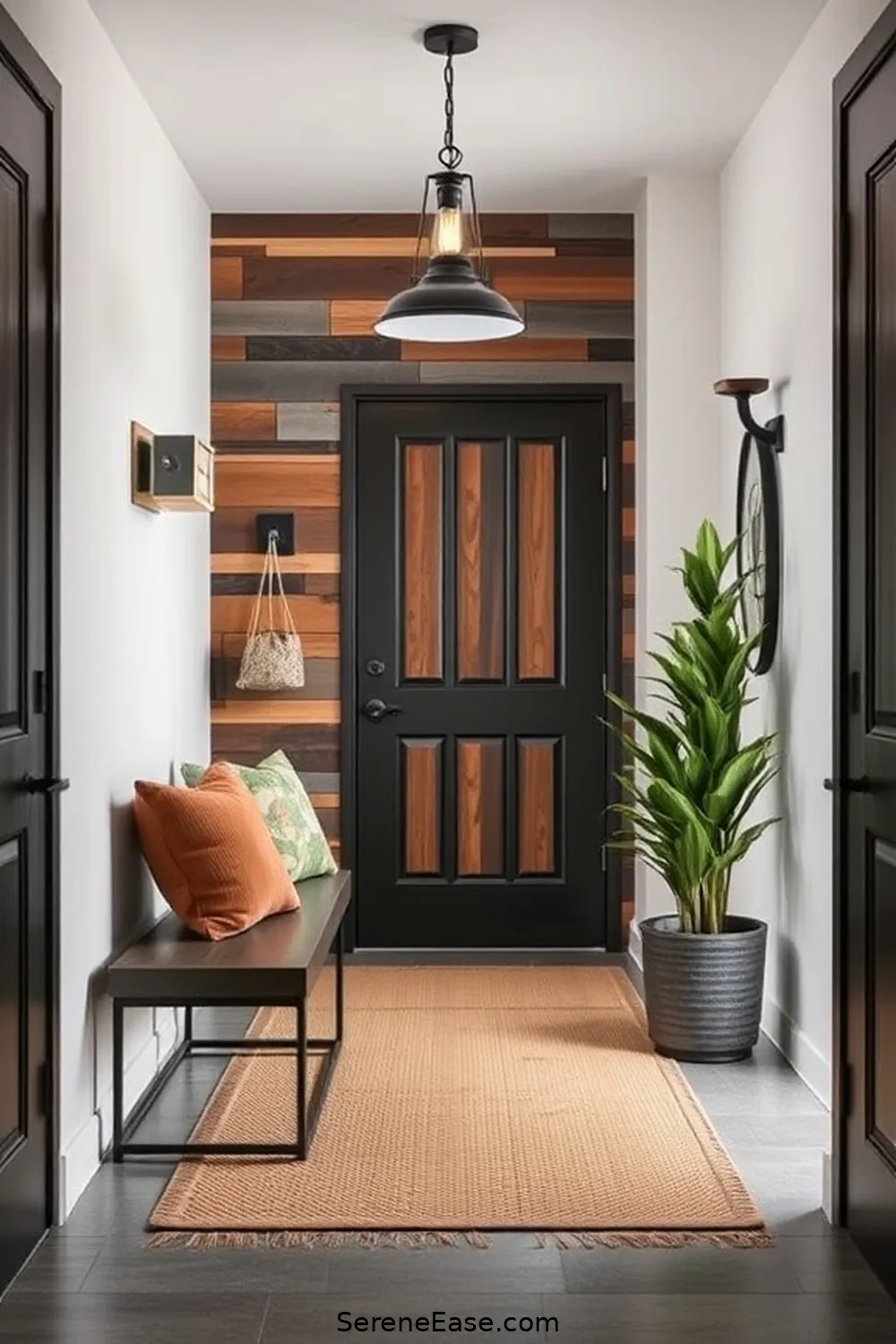 23 Ways to Achieve Monochromatic Industrial Style in Your Entryway 4 Use Reclaimed Wood for 23 Ways to Achieve Monochromatic Industrial Style in Your Entryway