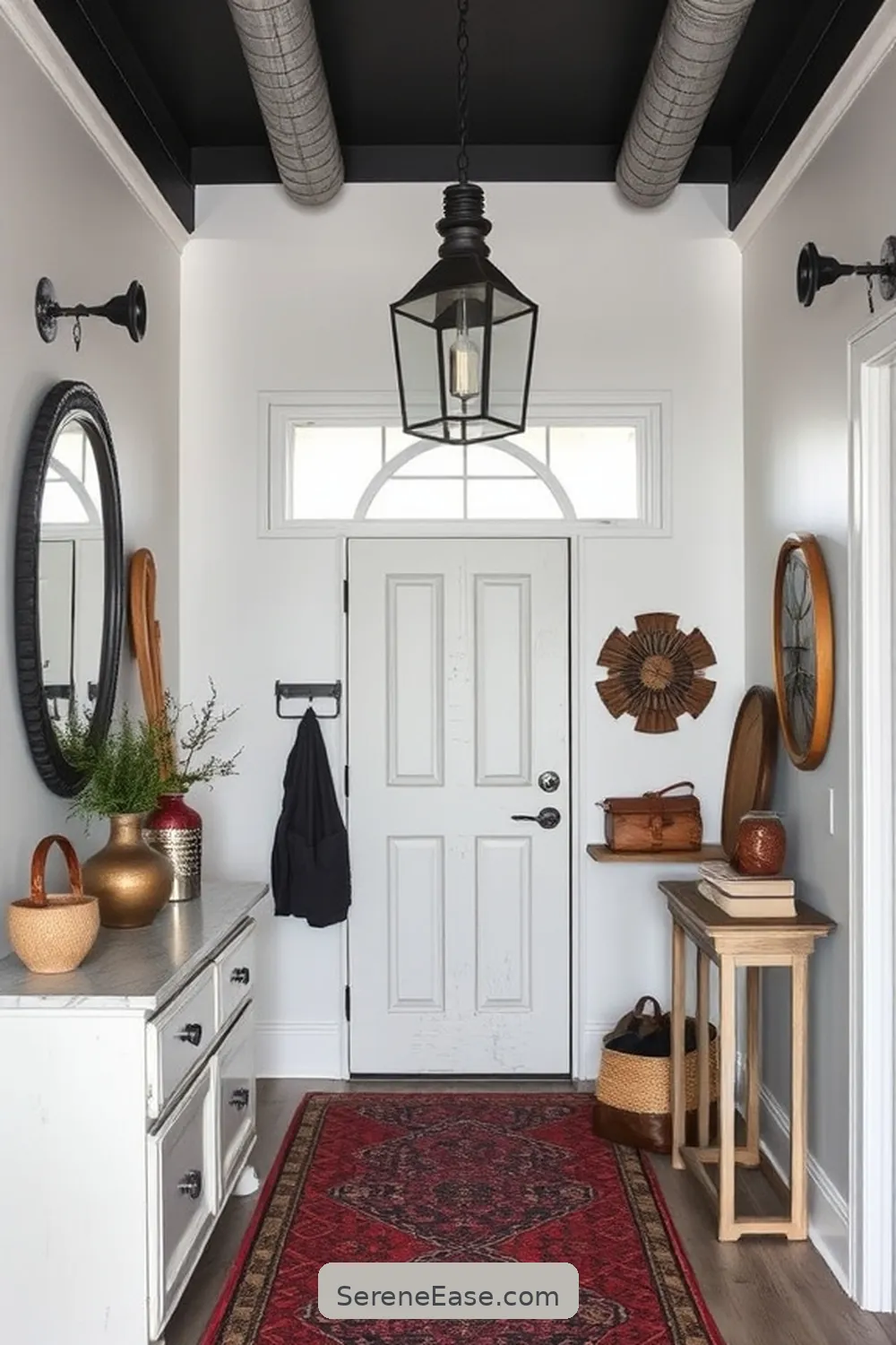 23 Ways to Achieve Monochromatic Industrial Style in Your Entryway 17 Utilize Vintage Finds for 23 Ways to Achieve Monochromatic Industrial Style in Your Entryway