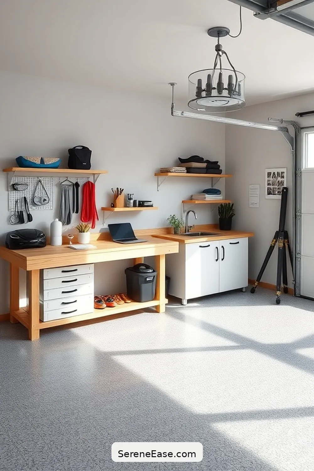 23 Ways to Achieve Monochromatic Scandinavian Style in Your Garage 7 Add a Functional Workbench for 23 Ways to Achieve Monochromatic Scandinavian Style in Your Garage