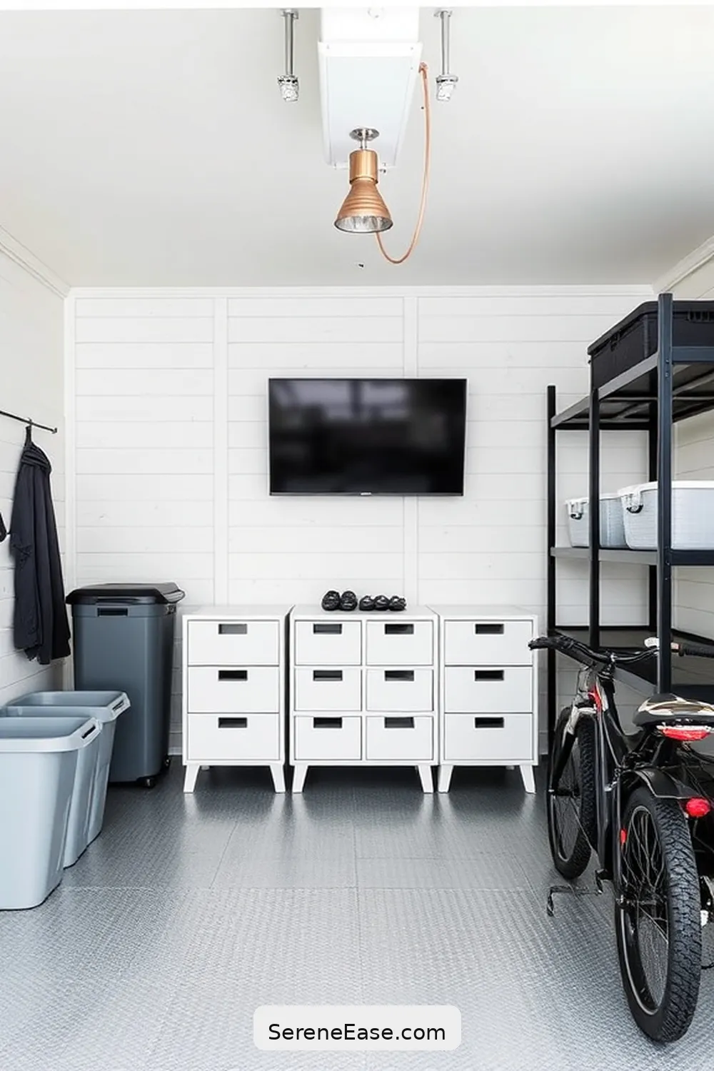 23 Ways to Achieve Monochromatic Scandinavian Style in Your Garage 22 Create Defined Zones for 23 Ways to Achieve Monochromatic Scandinavian Style in Your Garage