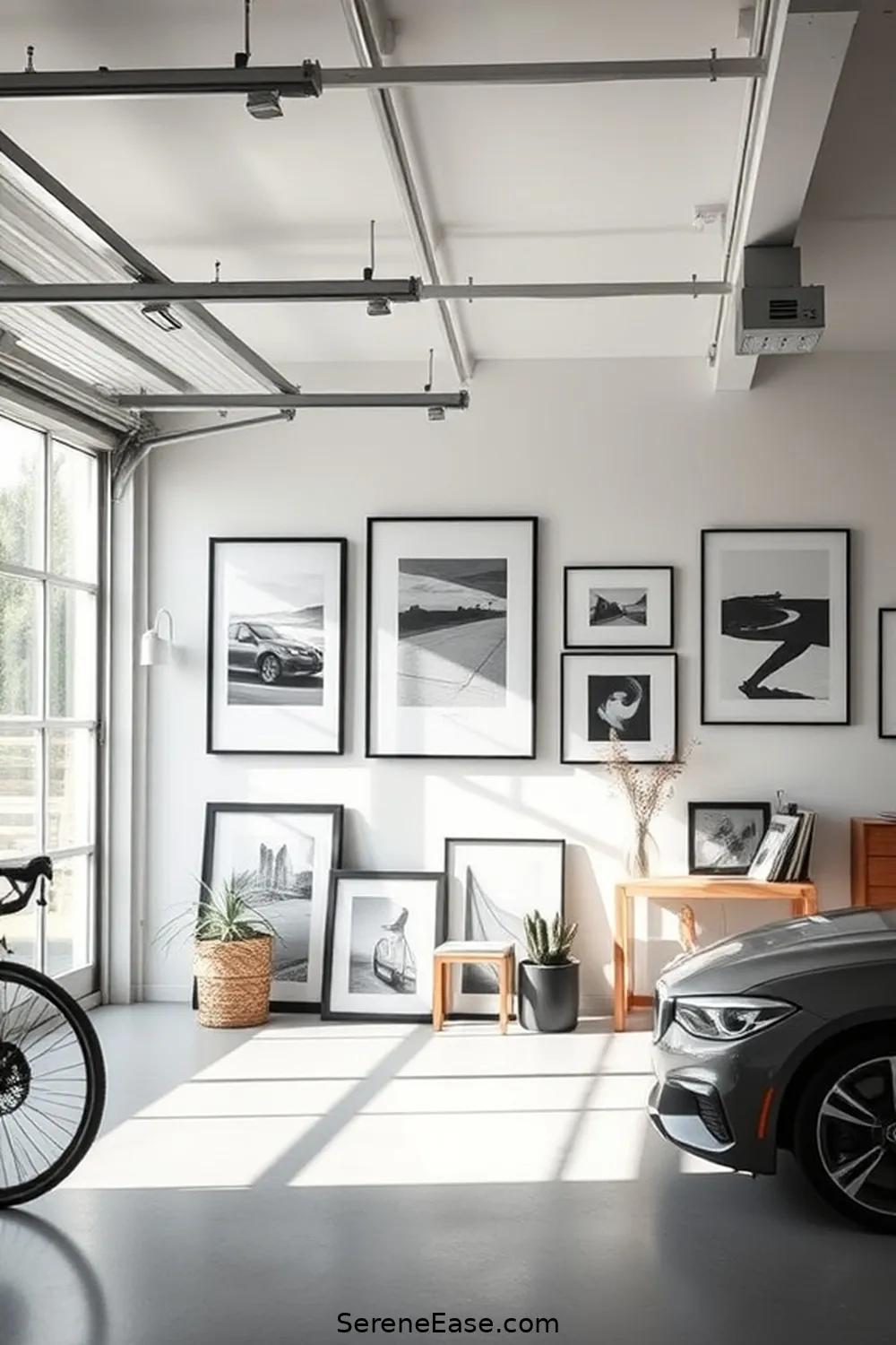 23 Ways to Achieve Monochromatic Scandinavian Style in Your Garage 14 Hang Art With Purpose for 23 Ways to Achieve Monochromatic Scandinavian Style in Your Garage