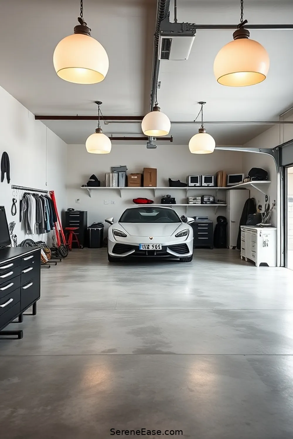 23 Ways to Achieve Monochromatic Scandinavian Style in Your Garage 8 Install Adequate Lighting for 23 Ways to Achieve Monochromatic Scandinavian Style in Your Garage