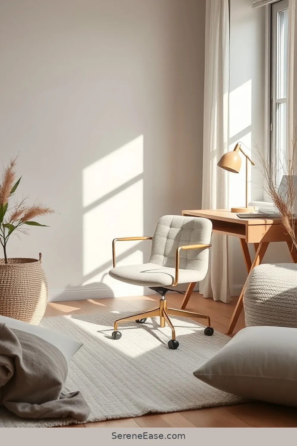 23 Ways to Achieve Monochromatic Scandinavian Style in Your Home Office 16 Choose a Simple Desk Chair for 23 Ways to Achieve Monochromatic Scandinavian Style in Your Home Office
