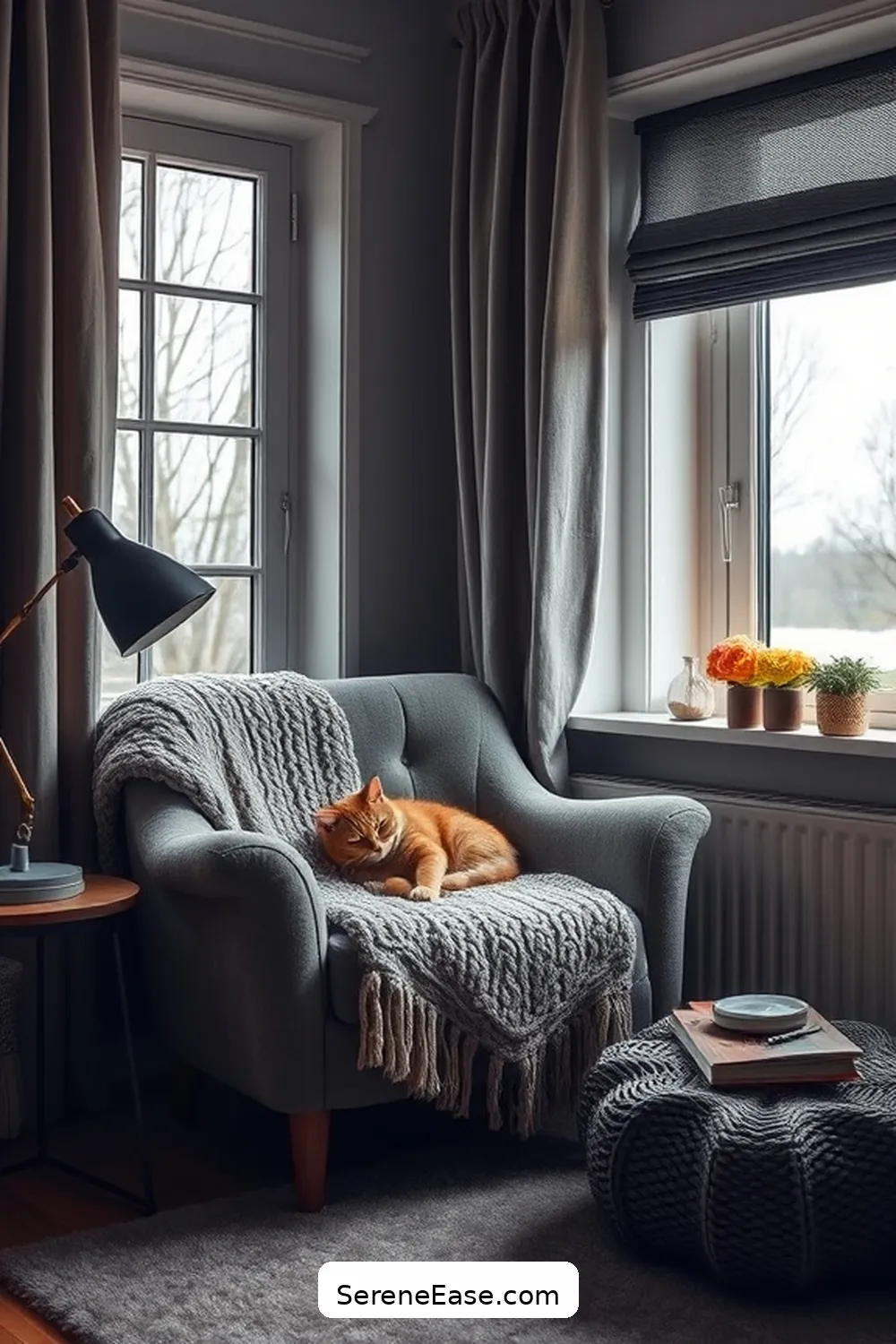 23 Ways to Achieve Monochromatic Scandinavian Style in Your Home Office 15 Create a Cozy Reading Nook for 23 Ways to Achieve Monochromatic Scandinavian Style in Your Home Office
