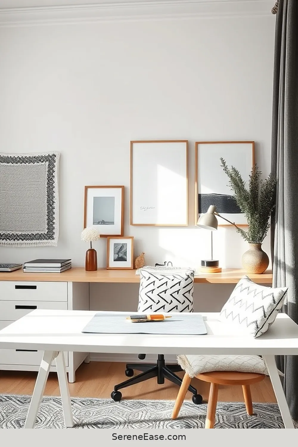 23 Ways to Achieve Monochromatic Scandinavian Style in Your Home Office 12 Incorporate Scandinavian Patterns for 23 Ways to Achieve Monochromatic Scandinavian Style in Your Home Office