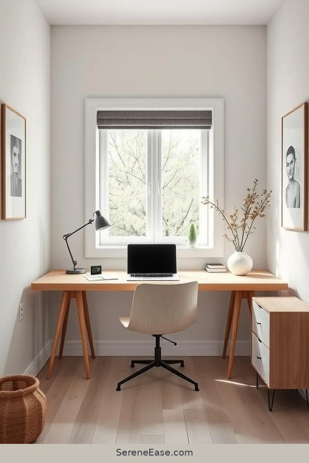 23 Ways to Achieve Monochromatic Scandinavian Style in Your Home Office 4 Opt for Minimalist Furniture for 23 Ways to Achieve Monochromatic Scandinavian Style in Your Home Office