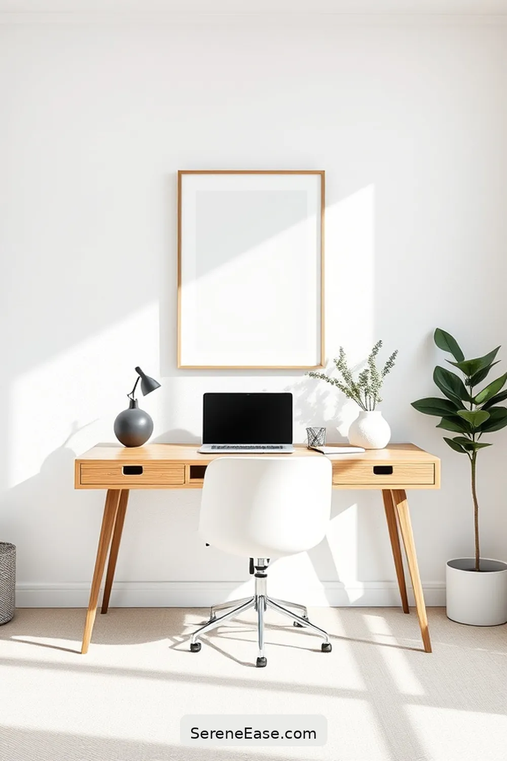 23 Ways to Achieve Monochromatic Scandinavian Style in Your Home Office 7 Select Simple Wall Art for 23 Ways to Achieve Monochromatic Scandinavian Style in Your Home Office
