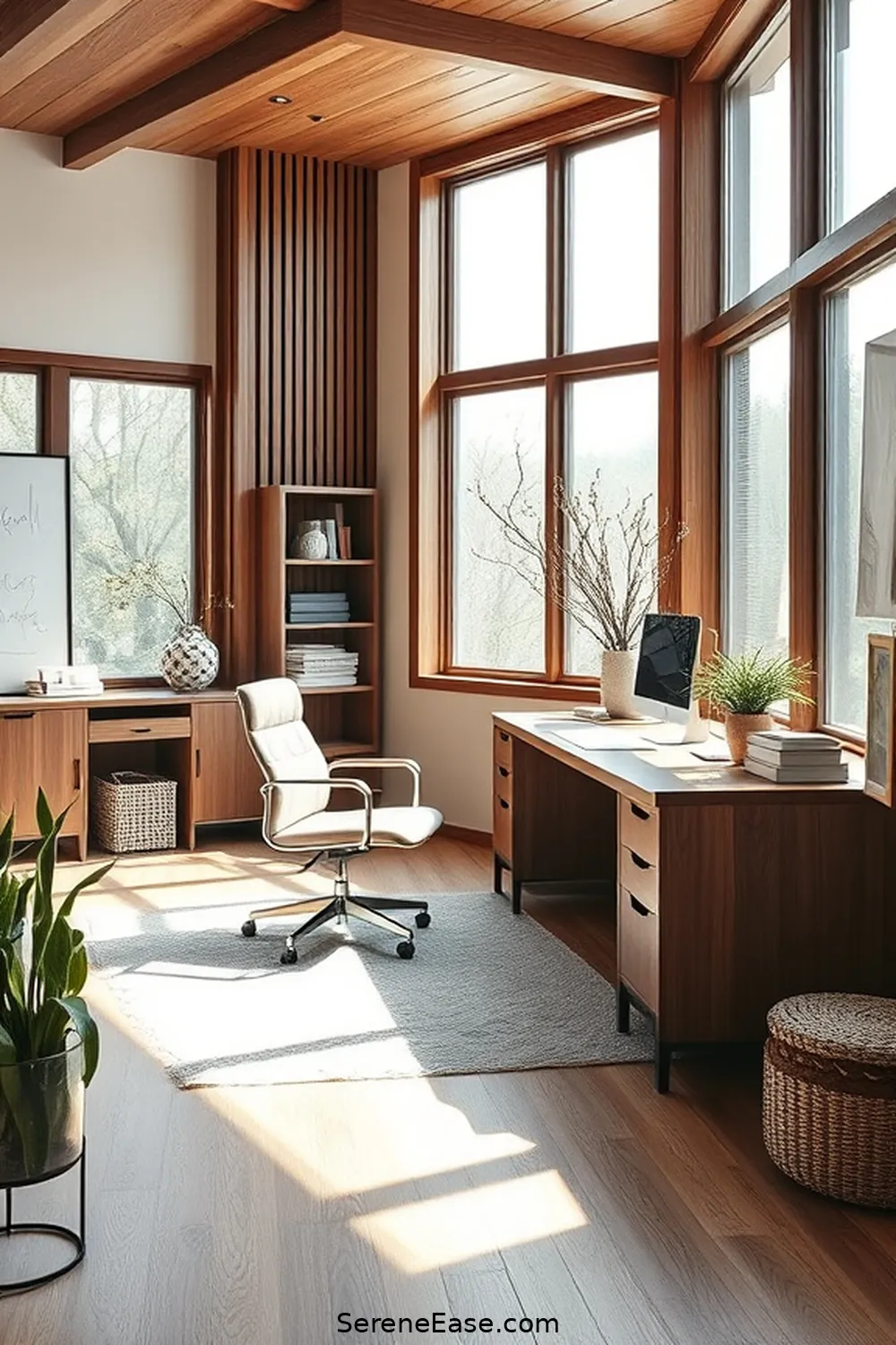23 Ways to Achieve Monochromatic Scandinavian Style in Your Home Office 14 Select Wooden Elements for 23 Ways to Achieve Monochromatic Scandinavian Style in Your Home Office