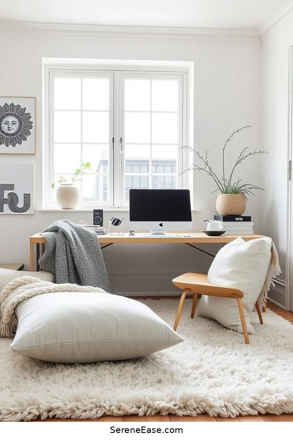 23 Ways to Achieve Monochromatic Scandinavian Style in Your Home Office 5 Use Textured Fabrics for 23 Ways to Achieve Monochromatic Scandinavian Style in Your Home Office