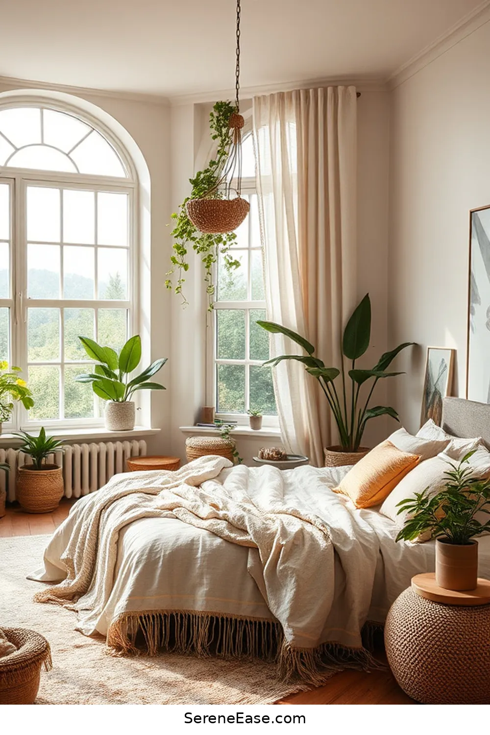 Incorporate Natural Light for 23 Ways to Achieve Neutral Tones in Bohemian Style Bedroom