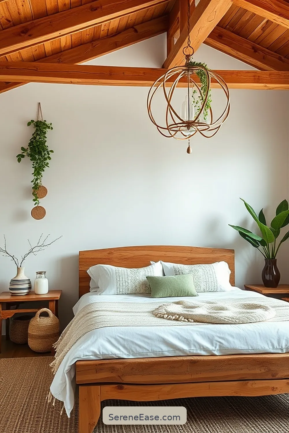 Incorporate Natural Wood Elements for 23 Ways to Achieve Neutral Tones in Bohemian Style Bedroom