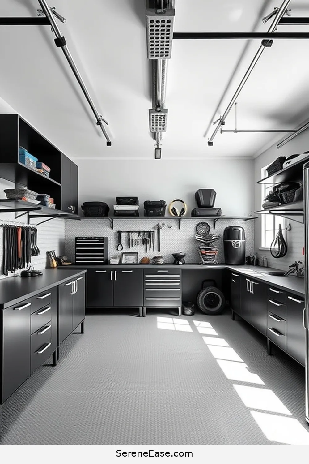 23 Ways to Achieve Scandinavian Style in a Black and White Garage 2 Embrace Minimalist Storage Solutions for 23 Ways to Achieve Scandinavian Style in a Black and White Garage