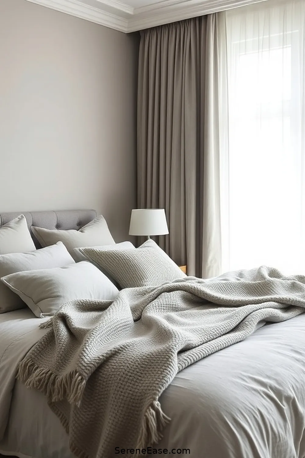 23 Ways to Achieve a Monochromatic Bedroom in Minimalist Style 8 Layer With Soft Fabrics for 23 Ways to Achieve a Monochromatic Bedroom in Minimalist Style