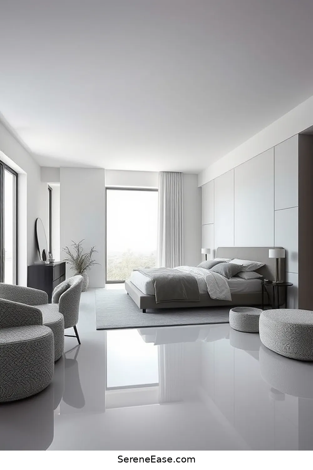 23 Ways to Achieve a Monochromatic Bedroom in Minimalist Style 20 Maintain Clean Lines for 23 Ways to Achieve a Monochromatic Bedroom in Minimalist Style