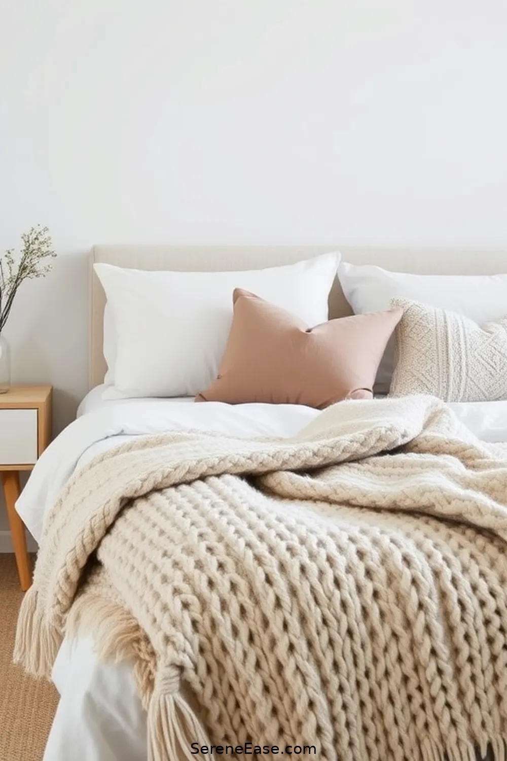 23 Ways to Achieve a Monochromatic Bedroom in Minimalist Style 4 Use Textures to Add Depth for 23 Ways to Achieve a Monochromatic Bedroom in Minimalist Style