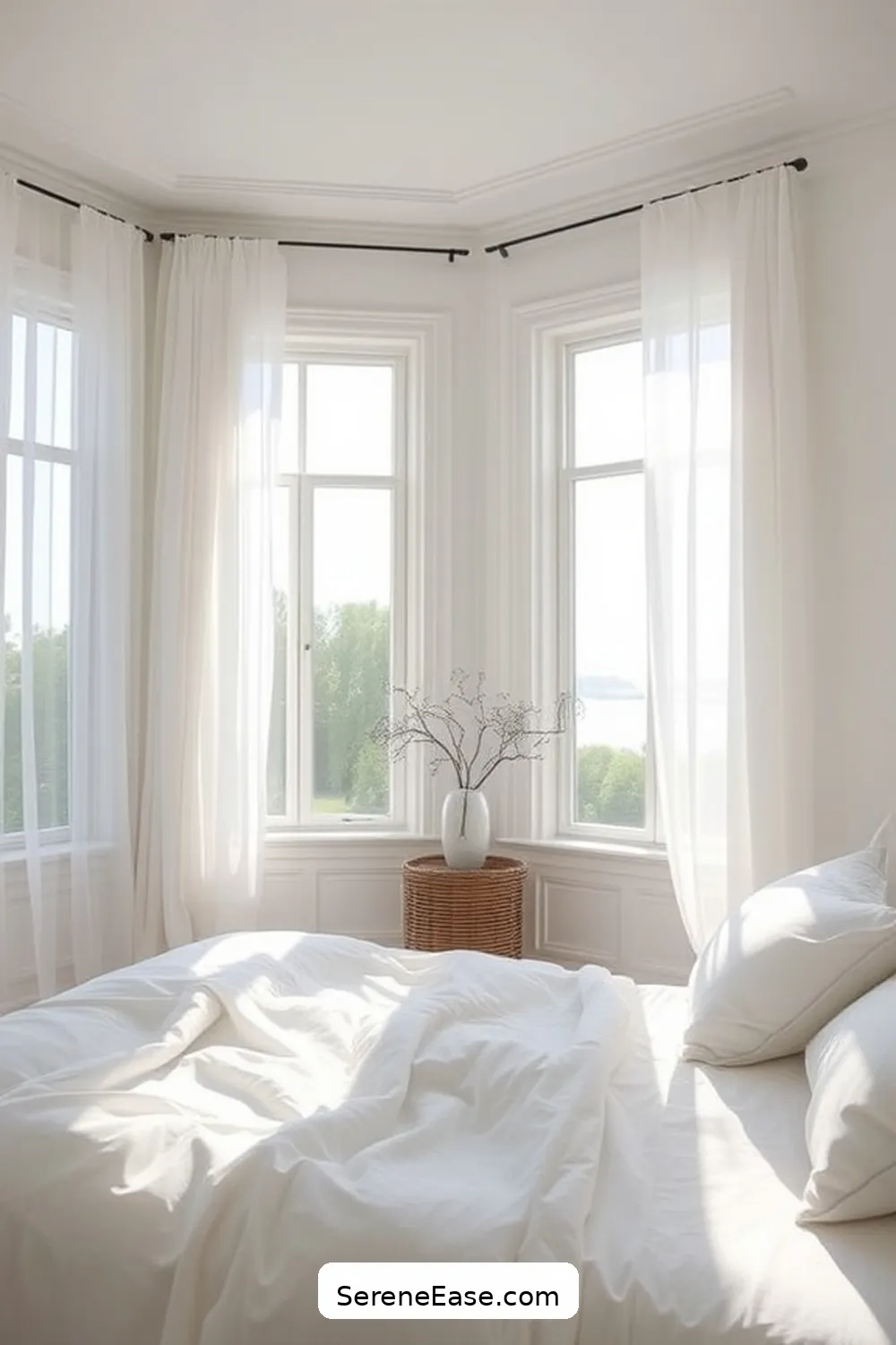 23 Ways to Achieve a Monochromatic Bedroom in Minimalist Style 10 Utilize Natural Light for 23 Ways to Achieve a Monochromatic Bedroom in Minimalist Style