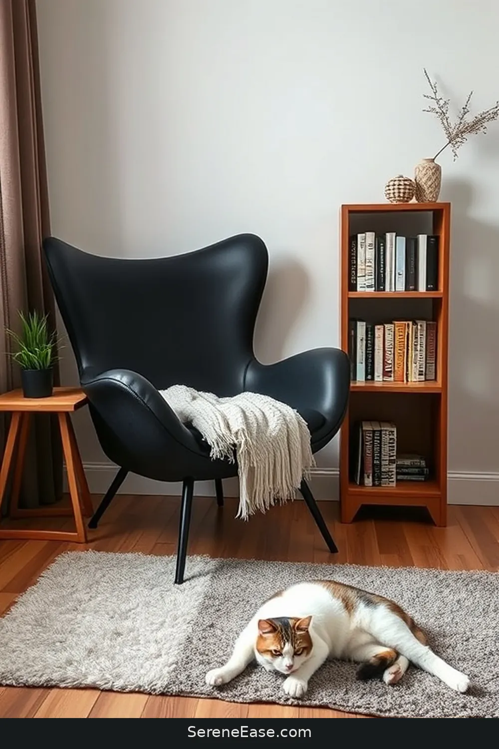 23 Ways to Create a Black and White Mid-Century Modern Style Library 10 Create a Cozy Reading Corner for 23 Ways to Create a Black and White Mid-Century Modern Style Library