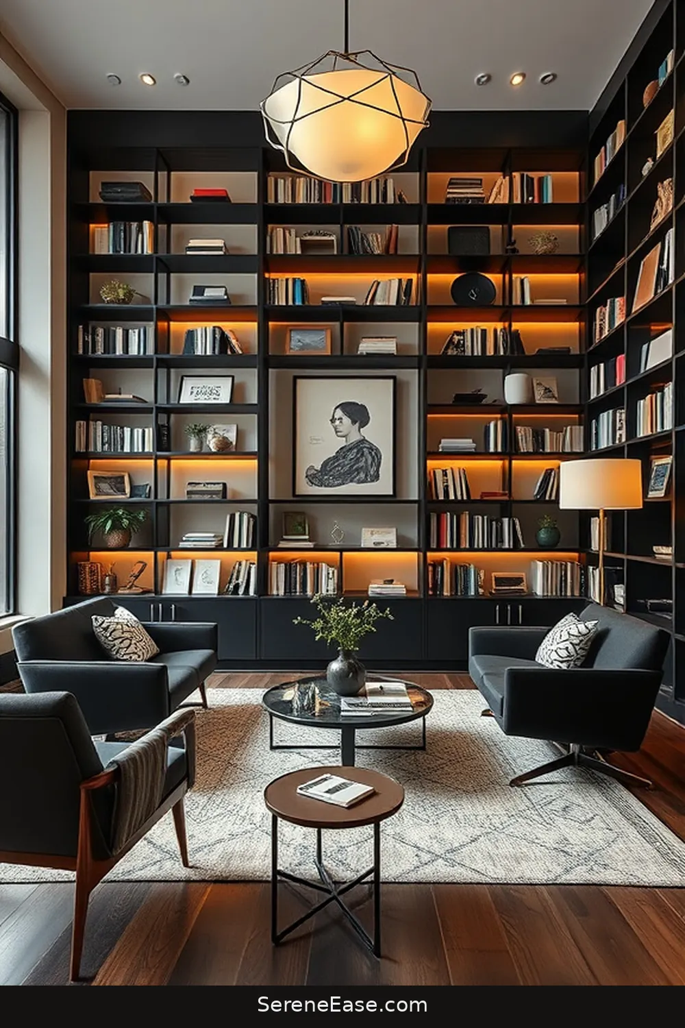 23 Ways to Create a Black and White Mid-Century Modern Style Library 12 Incorporate Vintage Accessories for 23 Ways to Create a Black and White Mid-Century Modern Style Library