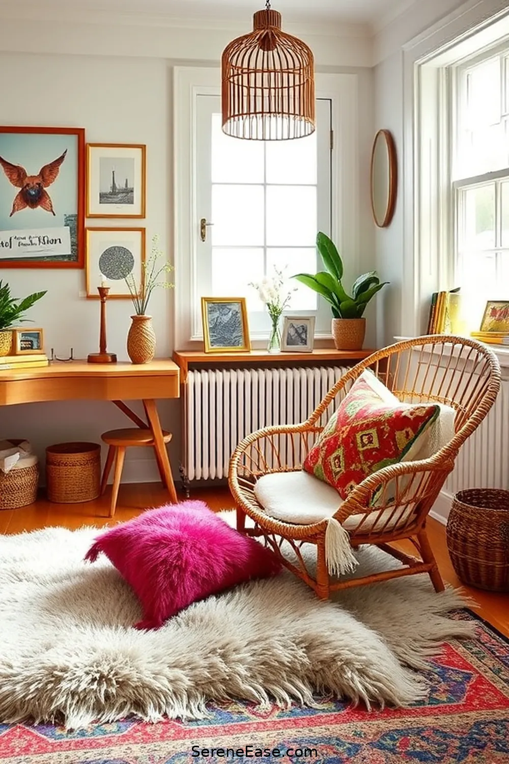 23 Ways to Create a Bold Bright Bohemian Style Home Office 13 Add Cozy Seating Options for 23 Ways to Create a Bold Bright Bohemian Style Home Office