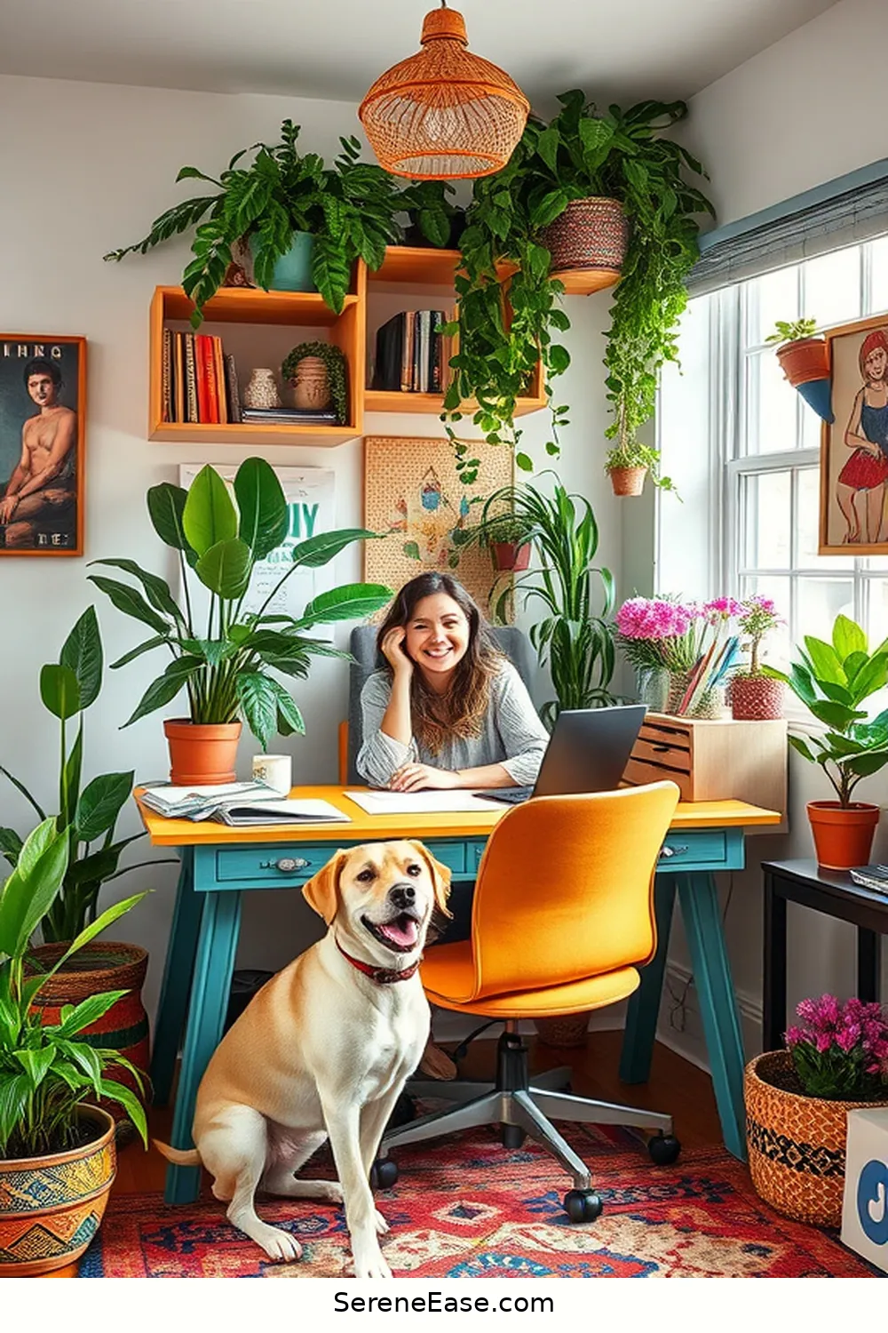 23 Ways to Create a Bold Bright Bohemian Style Home Office 12 Choose a Fun Desk for 23 Ways to Create a Bold Bright Bohemian Style Home Office
