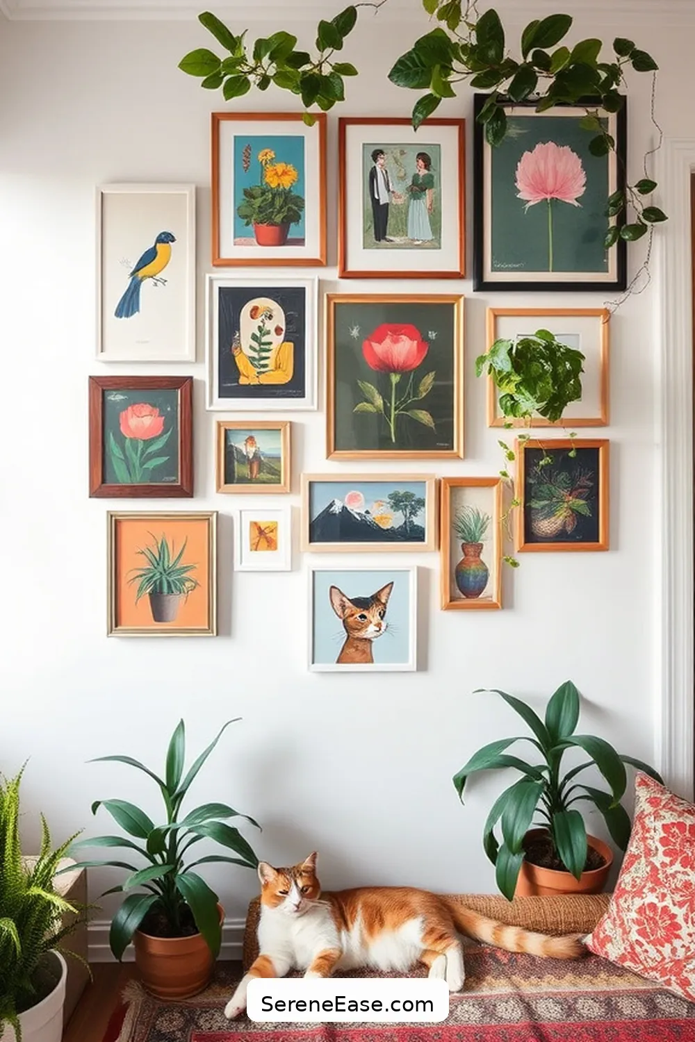 23 Ways to Create a Bold Bright Bohemian Style Home Office 7 Create a Gallery Wall for 23 Ways to Create a Bold Bright Bohemian Style Home Office